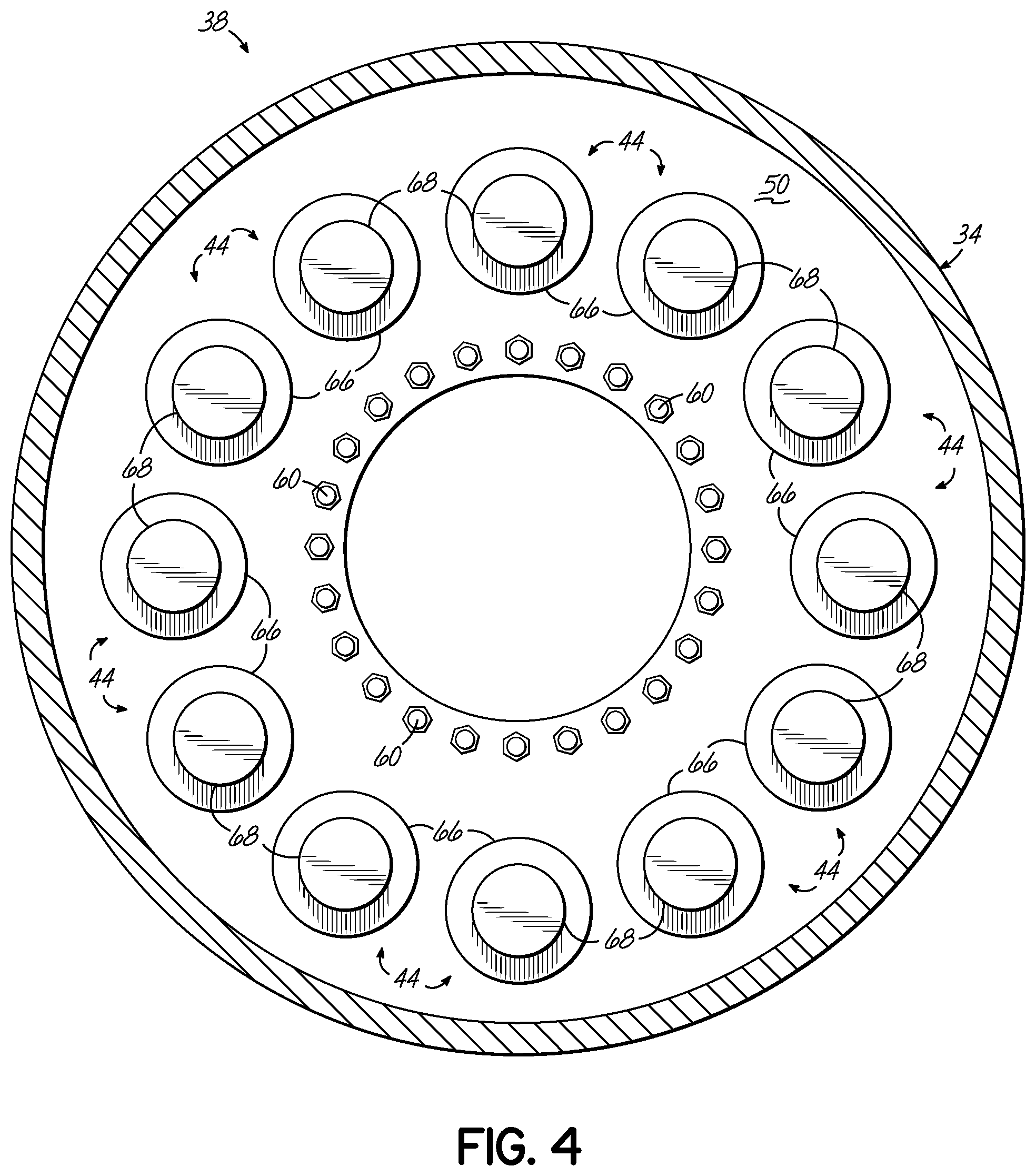 Patent US12460618 Figure 4 – Wind turbine yawing system with multiple mechanical braking levels