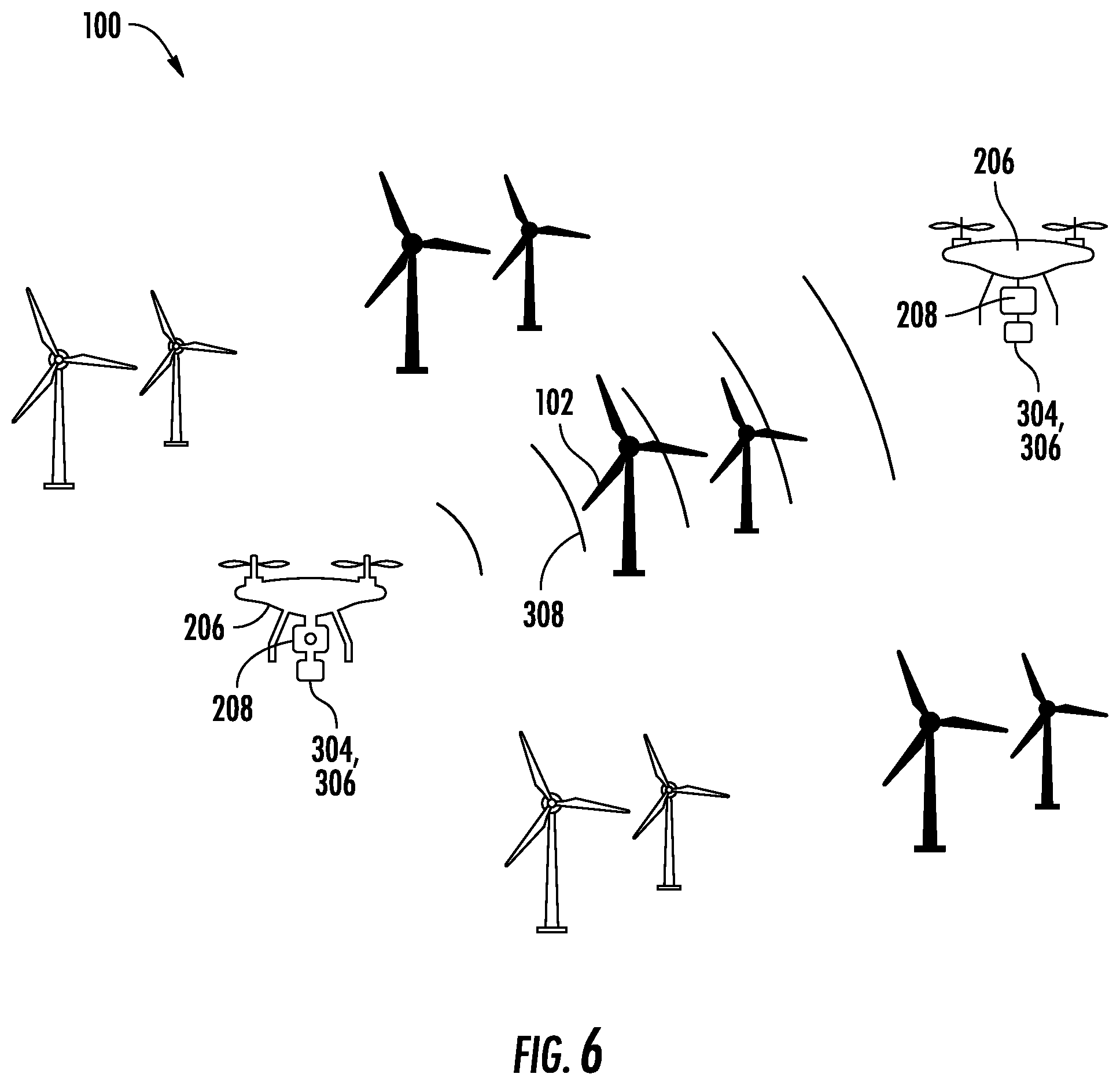 Patent US12460619 Figure 6 – System and method for optimizing wind farm performance using unmanned aerial vehicles