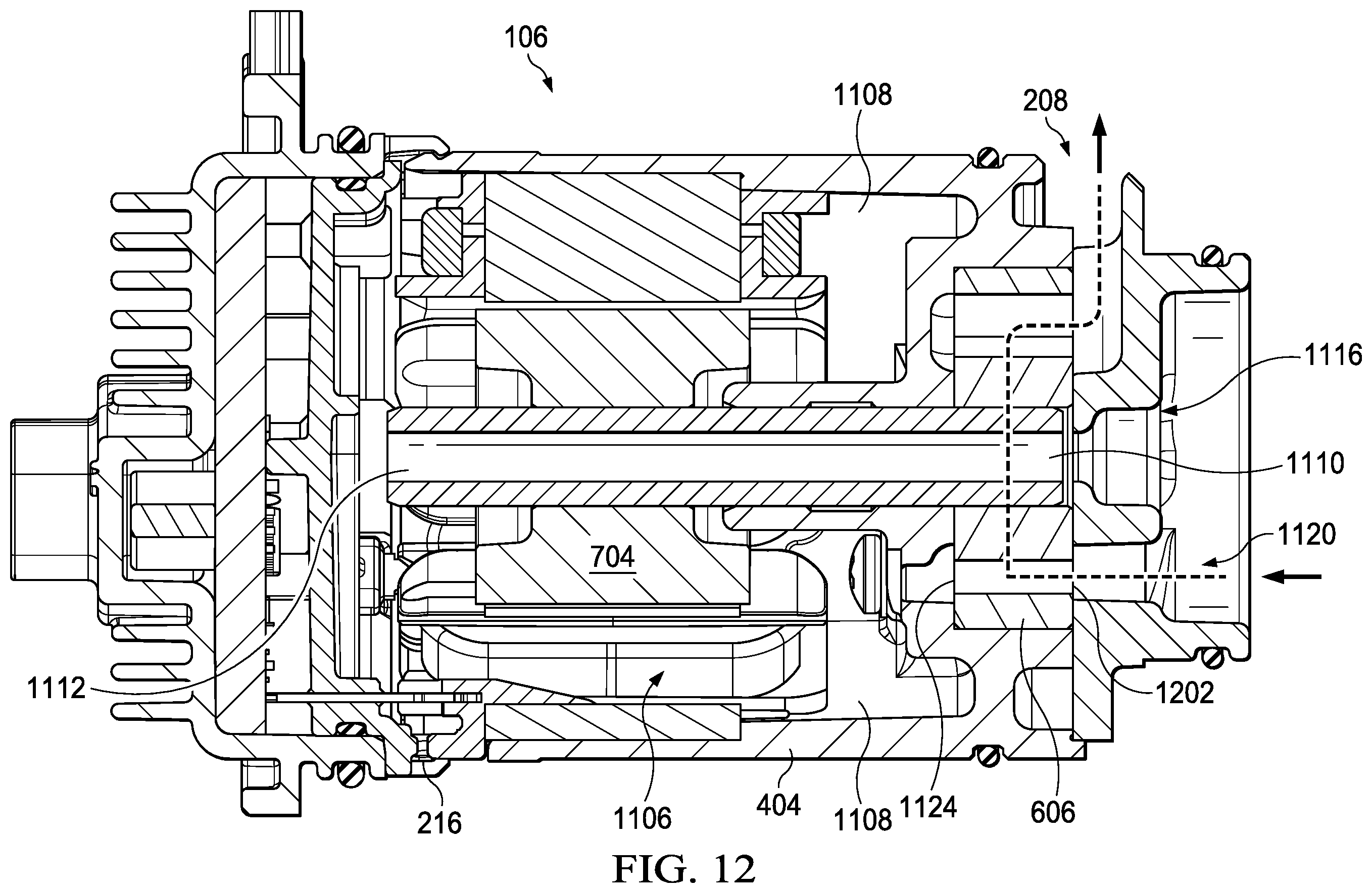 Patent US12460635 Figure 18 – Electric pump system and method with hollow shaft and temperature sensor