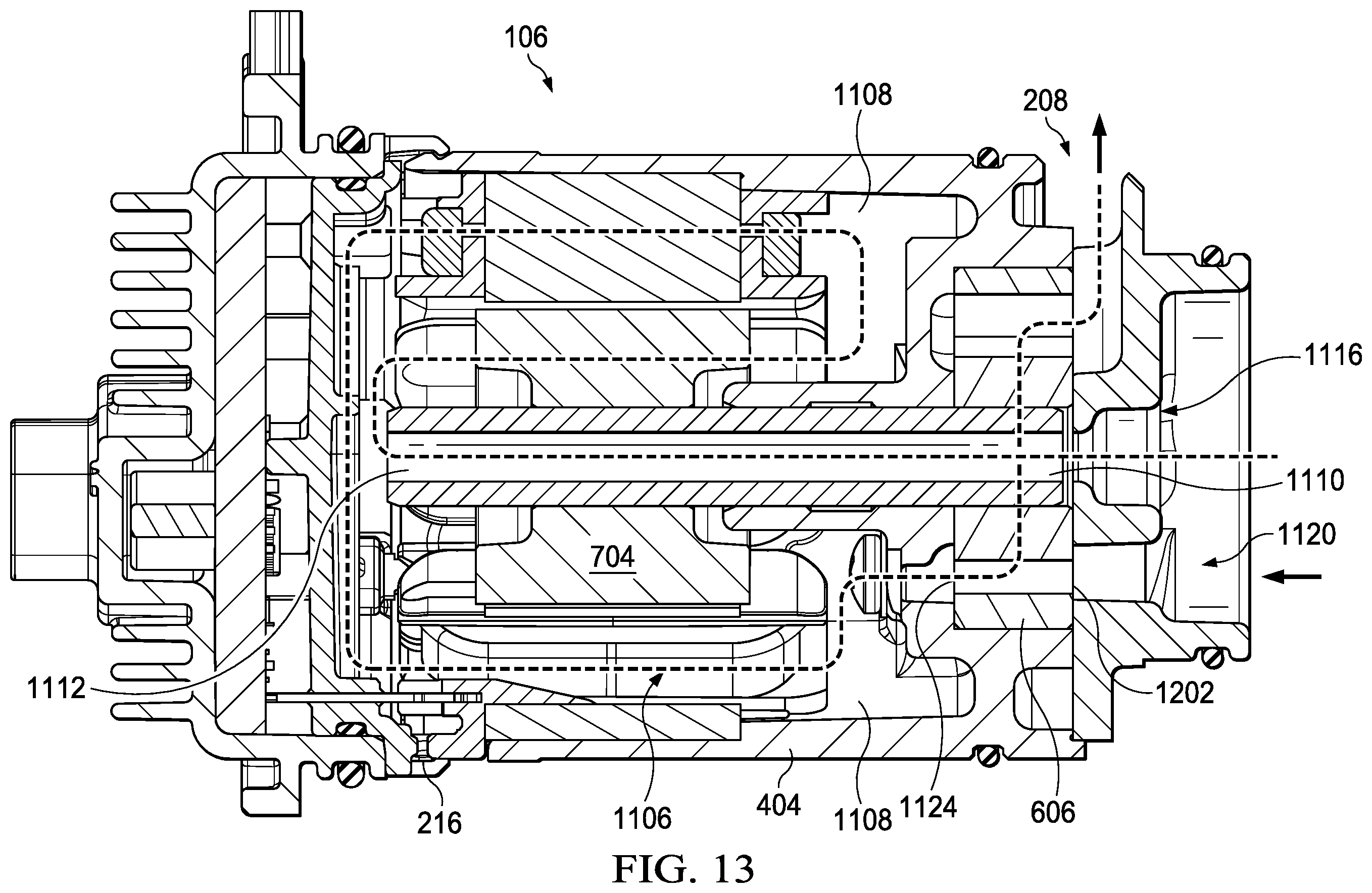 Patent US12460635 Figure 19 – Electric pump system and method with hollow shaft and temperature sensor