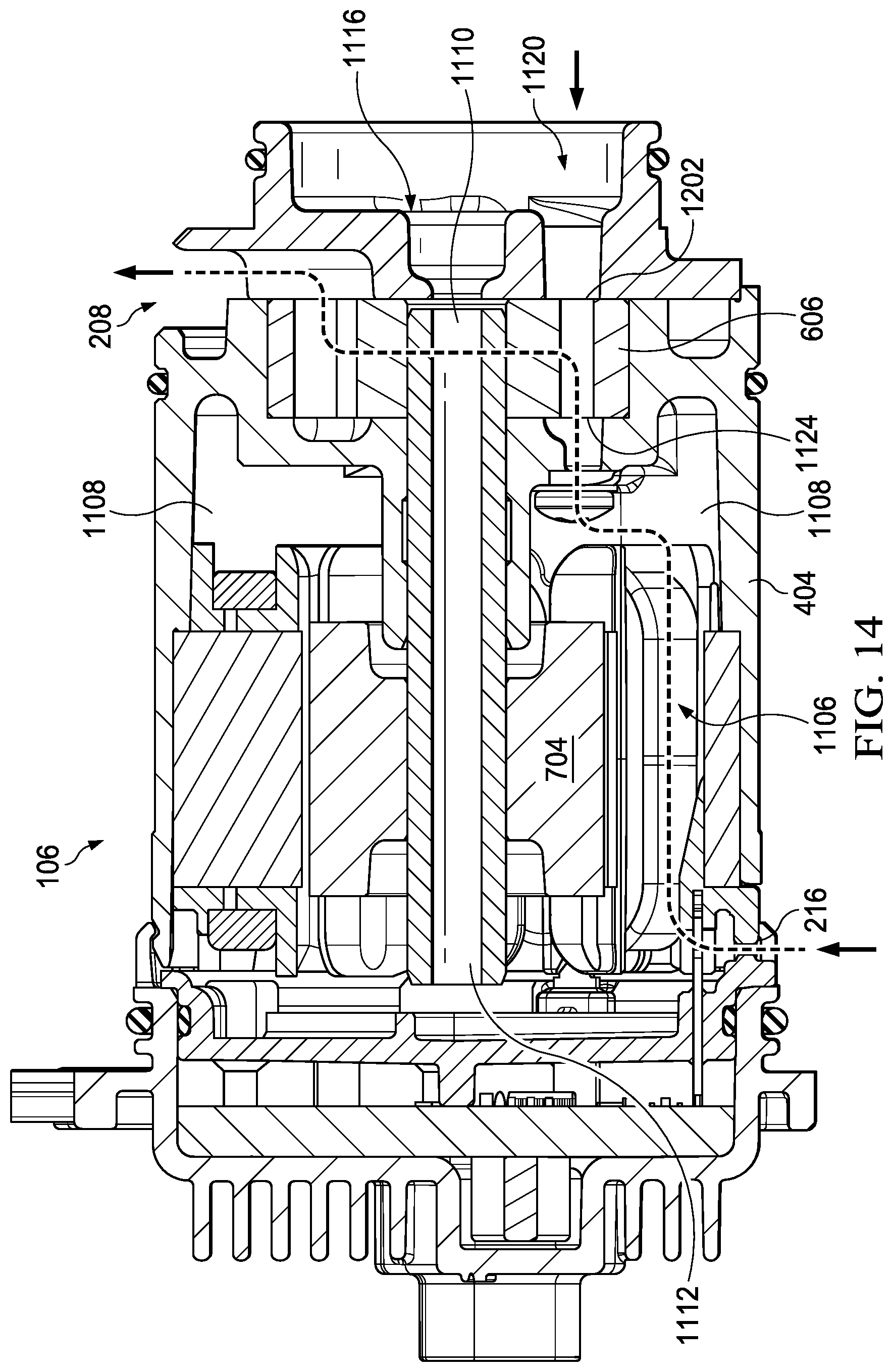 Patent US12460635 Figure 20 – Electric pump system and method with hollow shaft and temperature sensor