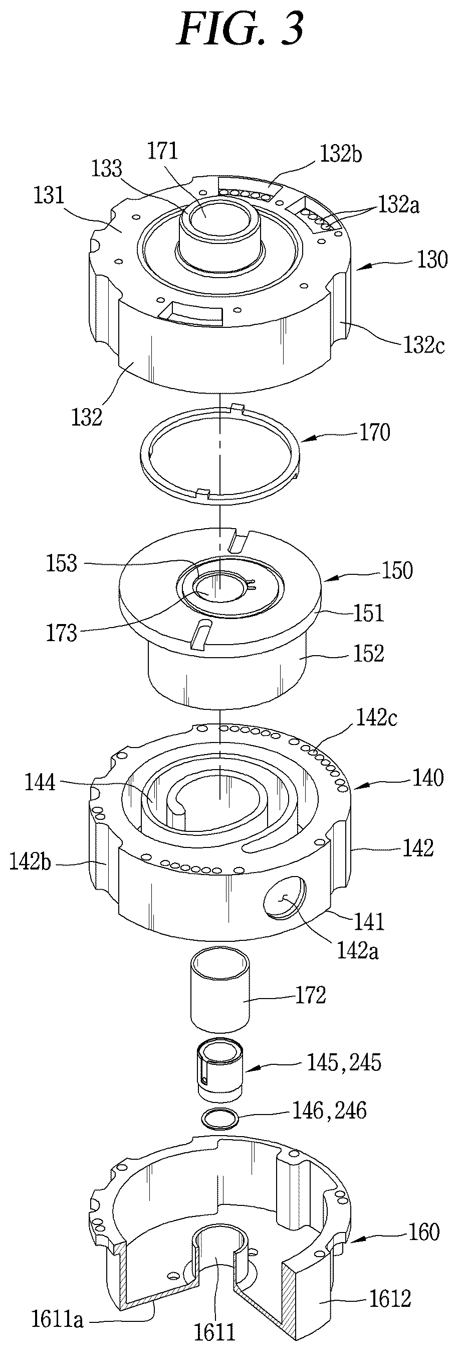 Patent US12460638 Figure 3 – Scroll compressor