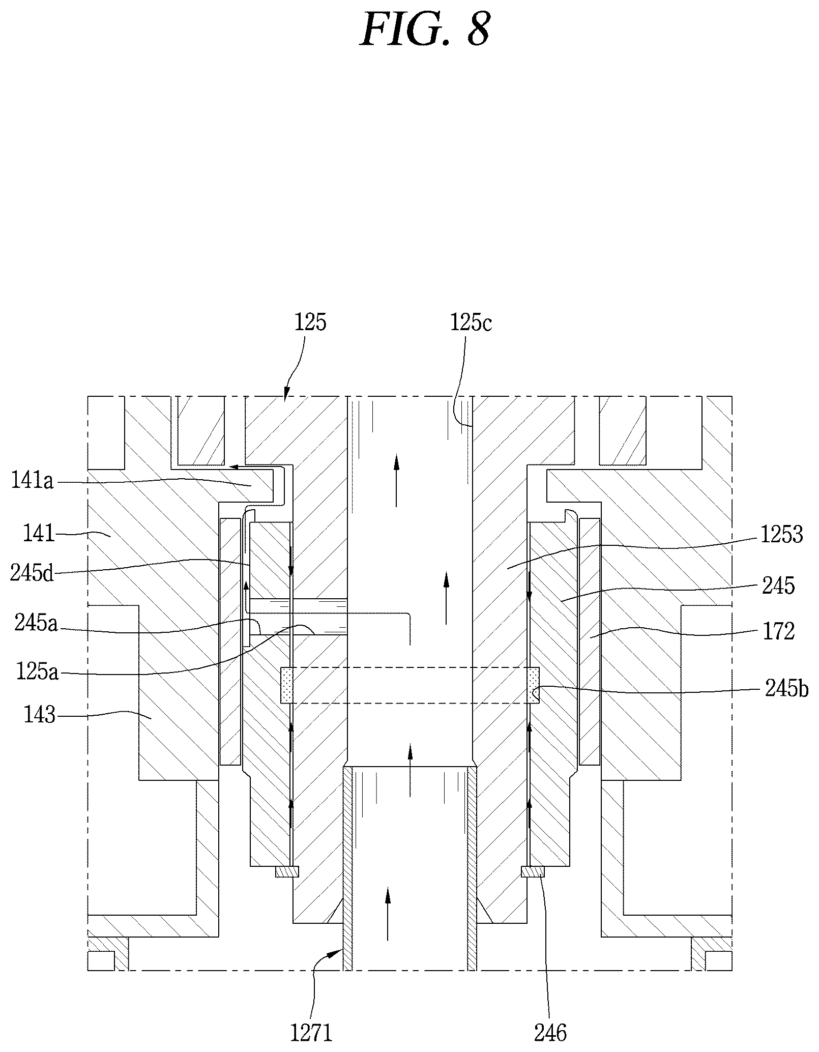 Patent US12460638 Figure 8 – Scroll compressor