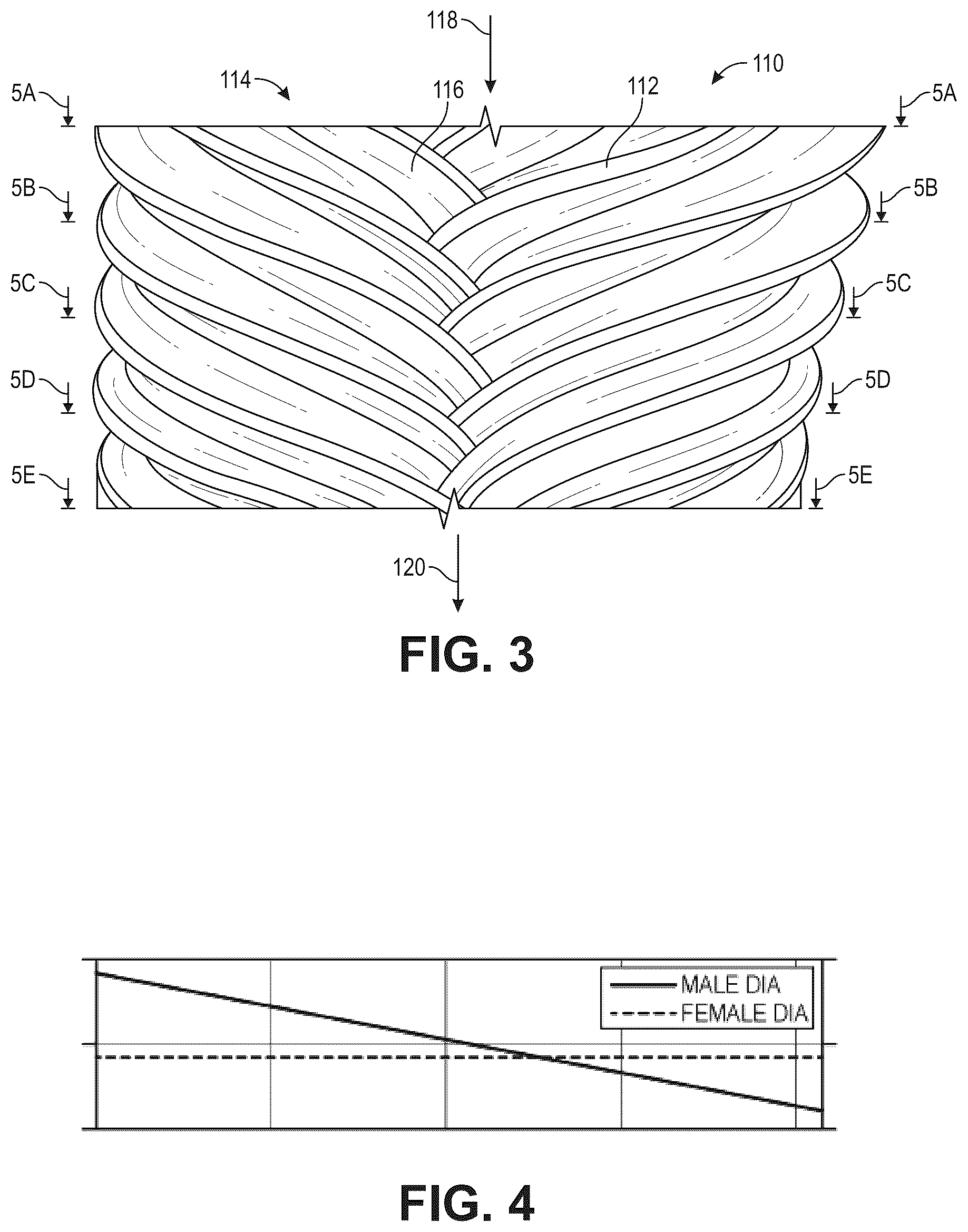Patent US12460640 Figure 3 – Complex screw rotors with a central circular cross section connecting right-hand and left-hand sections of the rotors