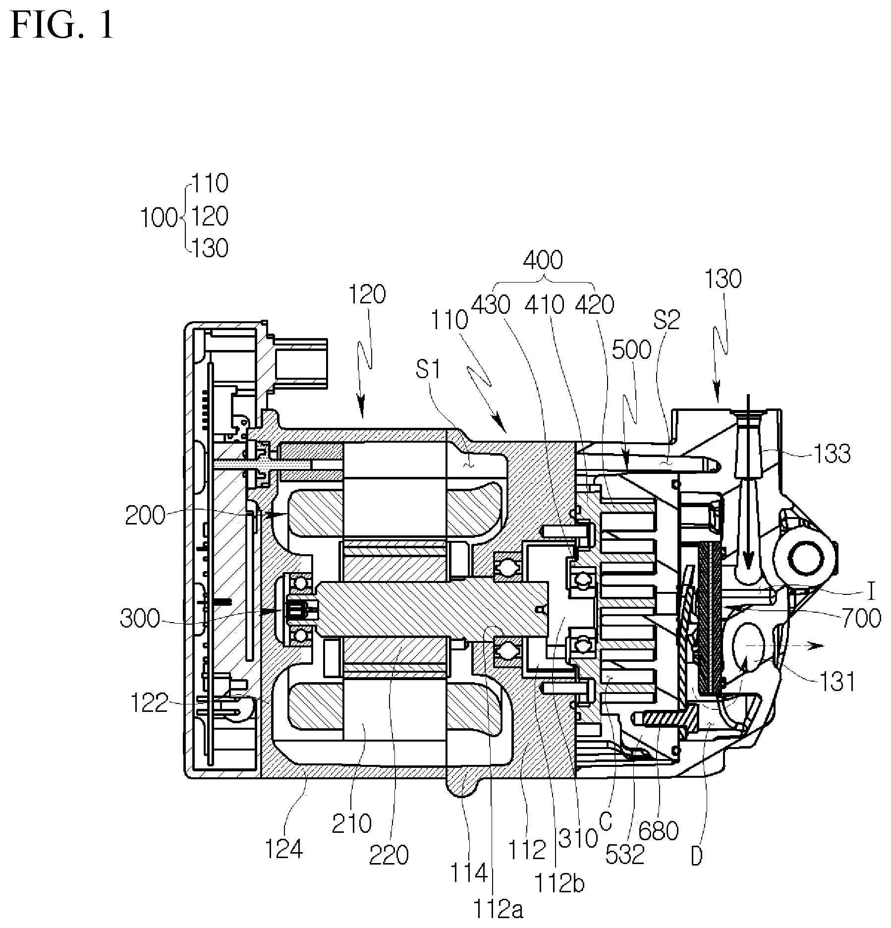 Patent US12460644 Figure 1 – Scroll compressor