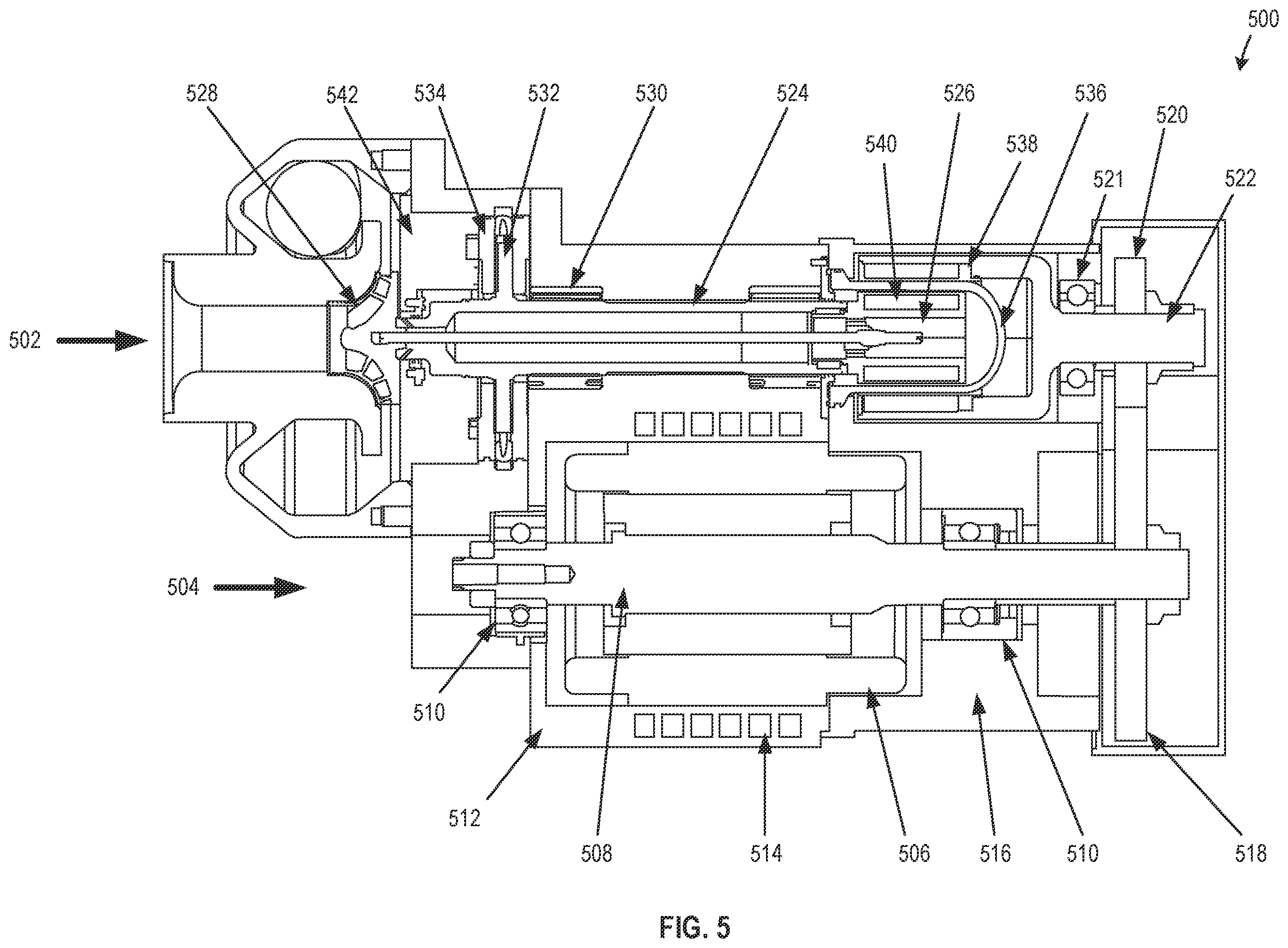 Patent US12460647 Figure 5 – Integrated bearing systems for dynamically supporting shafts in pump systems