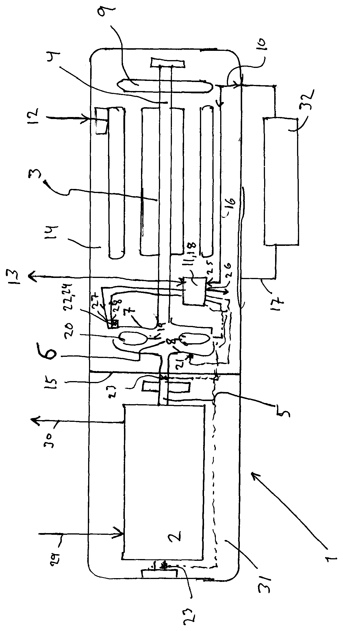 Patent US12460648 Figure 1 – Pressure booster with integrated speed drive