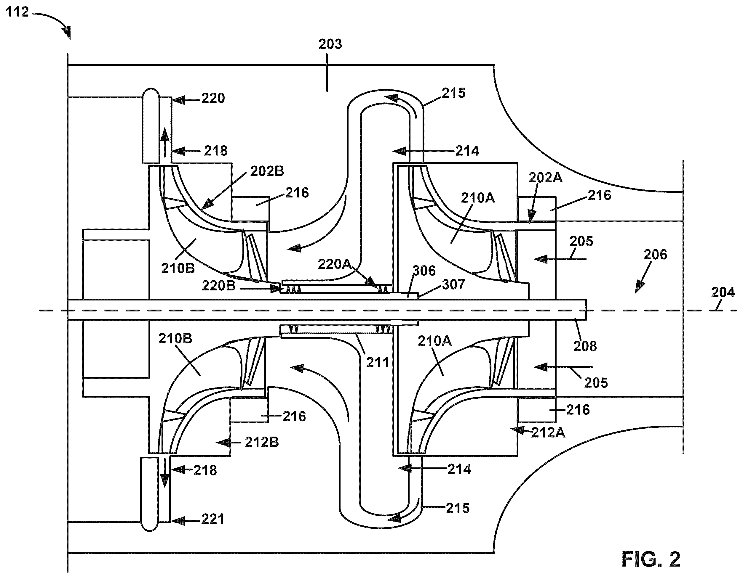 Patent US12460655 Figure 2 – Helical seal for multi-stage compressor