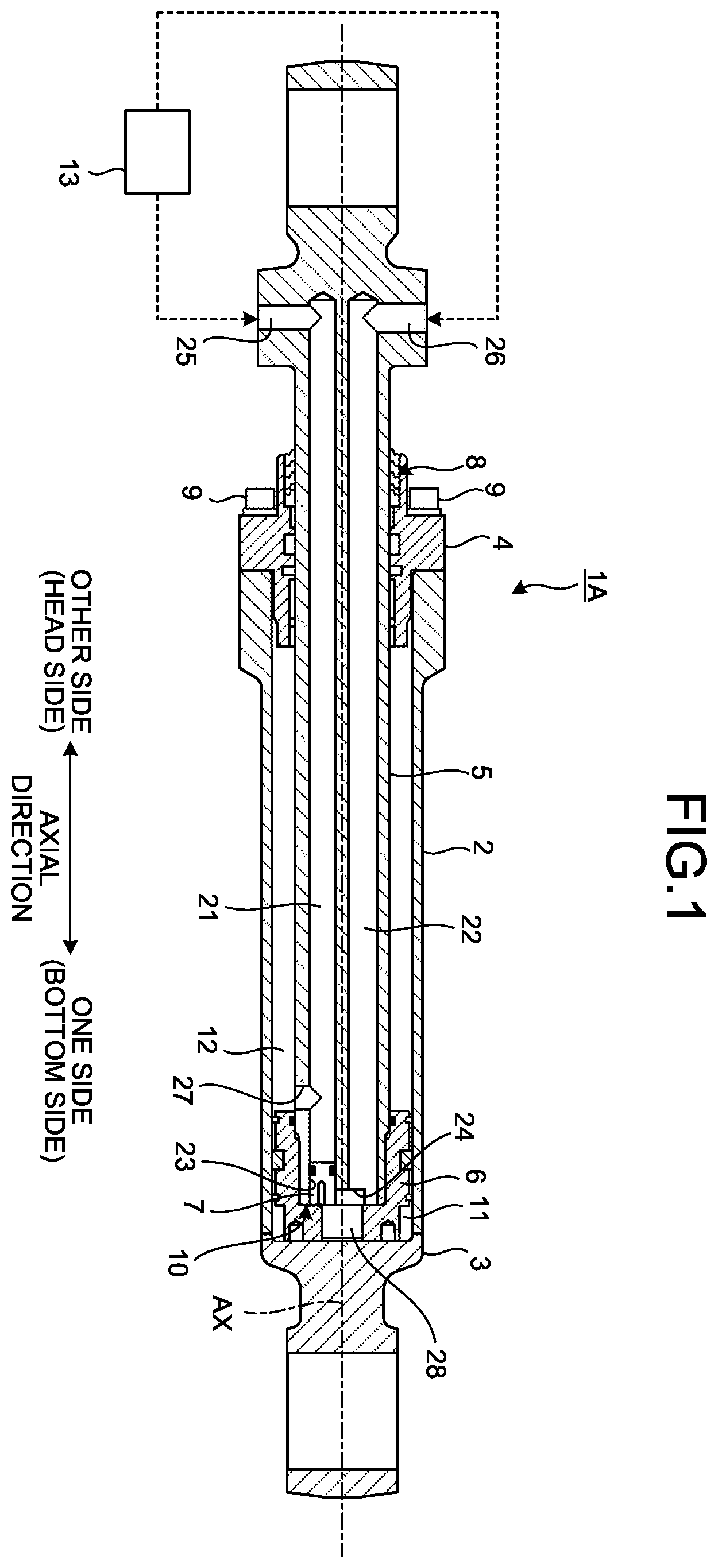 Patent US12460659 Figure 1 – Hydraulic cylinder
