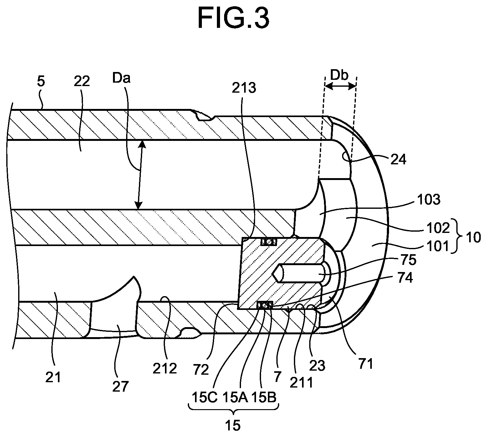 Patent US12460659 Figure 3 – Hydraulic cylinder