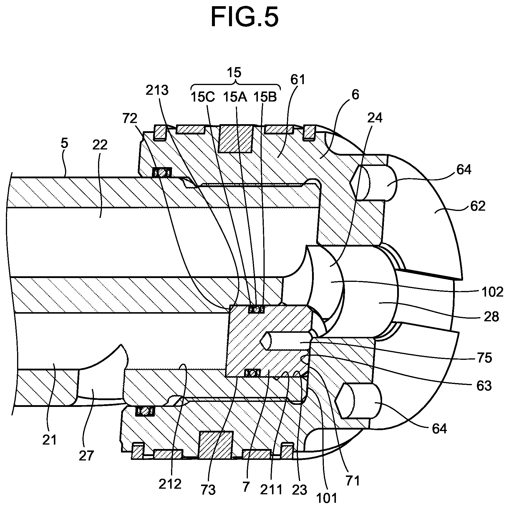 Patent US12460659 Figure 5 – Hydraulic cylinder