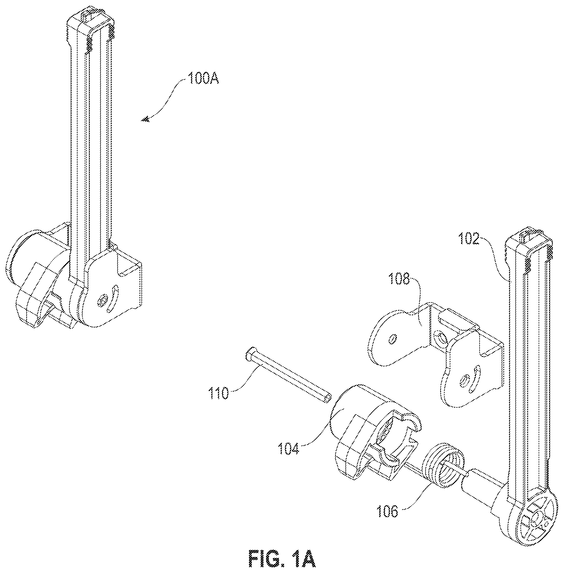Patent US12460662 Figure 1 – Latching a removable element with tolerance-stack compliance