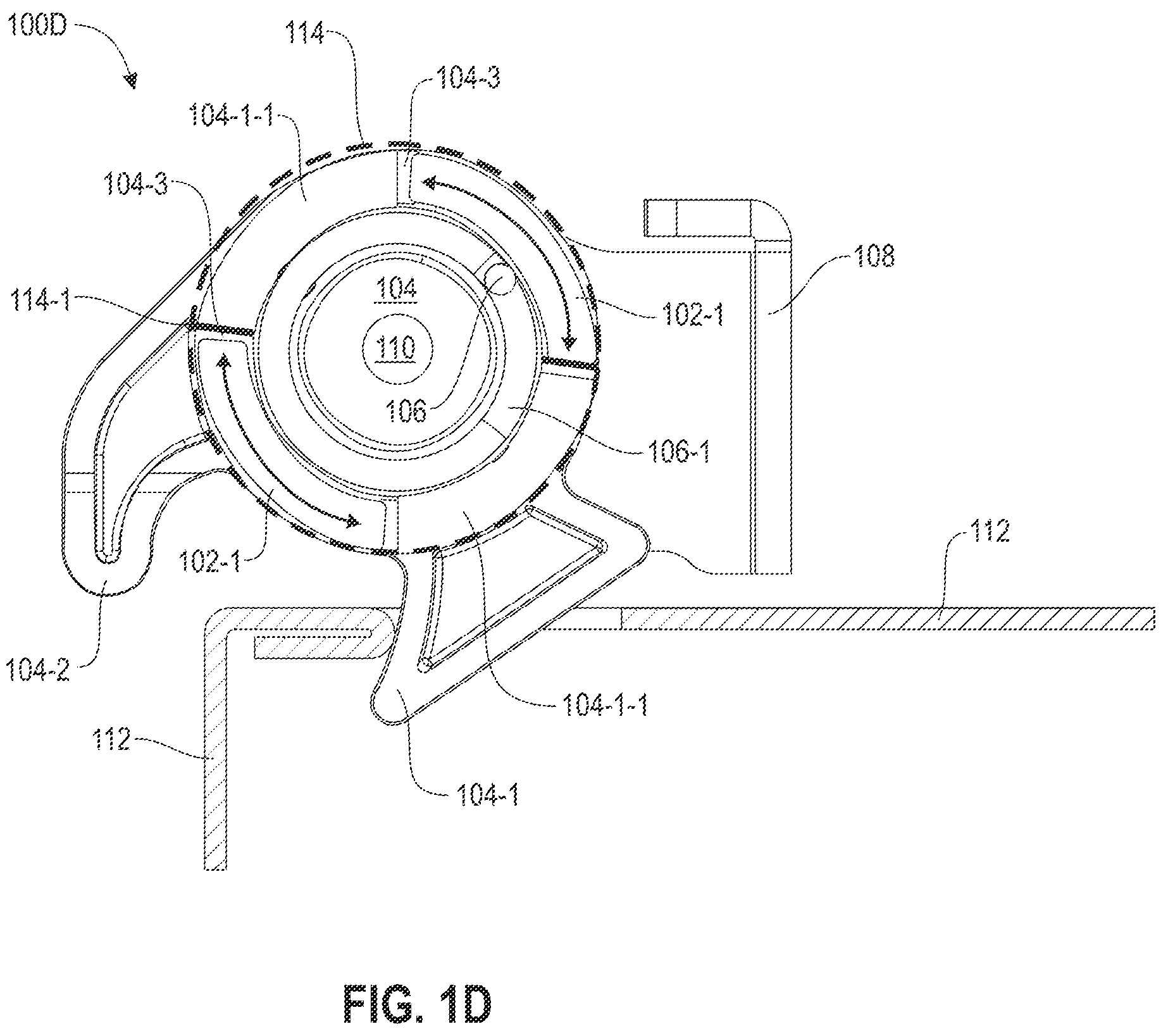 Patent US12460662 Figure 4 – Latching a removable element with tolerance-stack compliance
