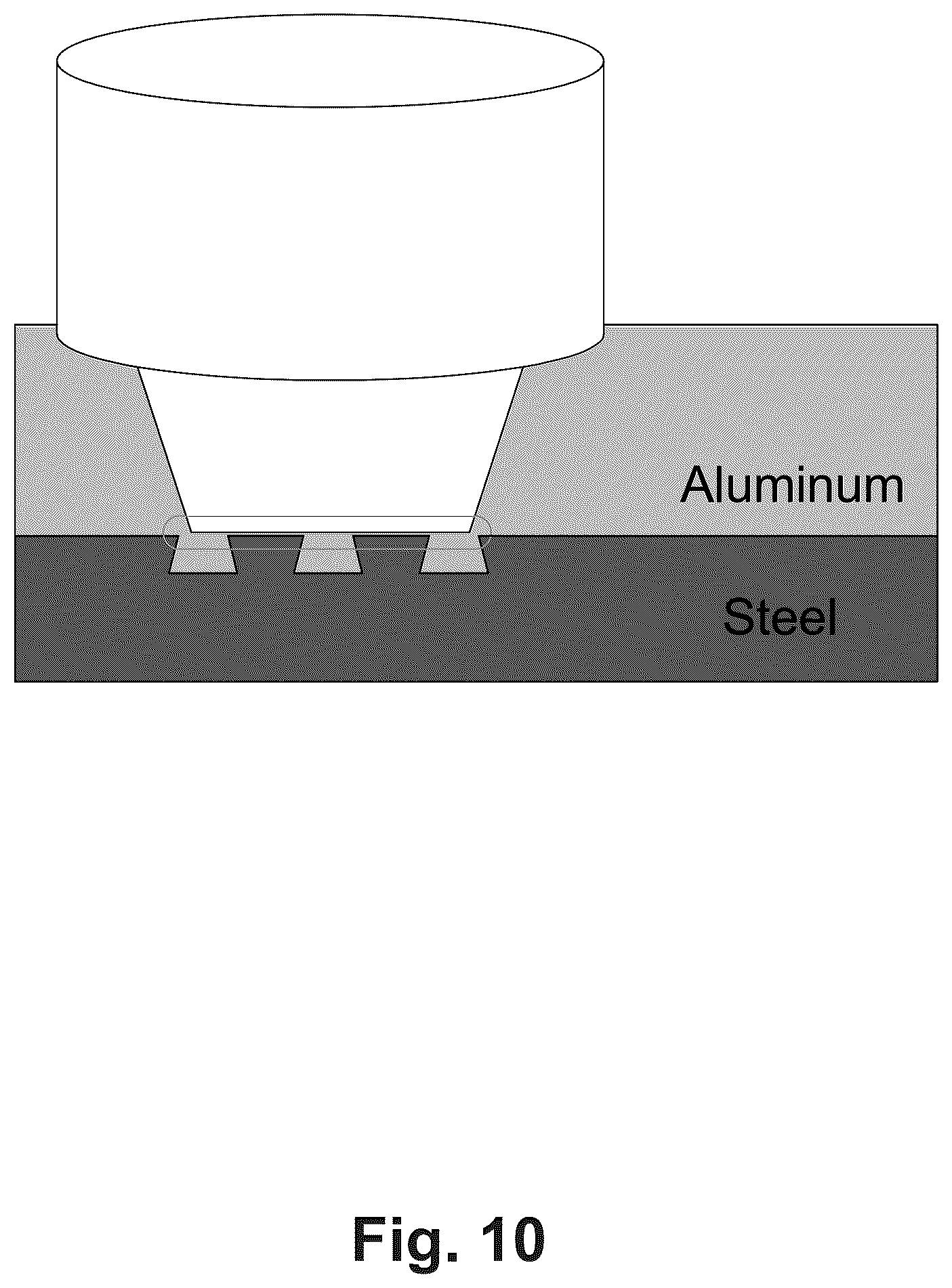 Patent US12460664 Figure 10 – Process for welding dissimilar materials with nested dovetails