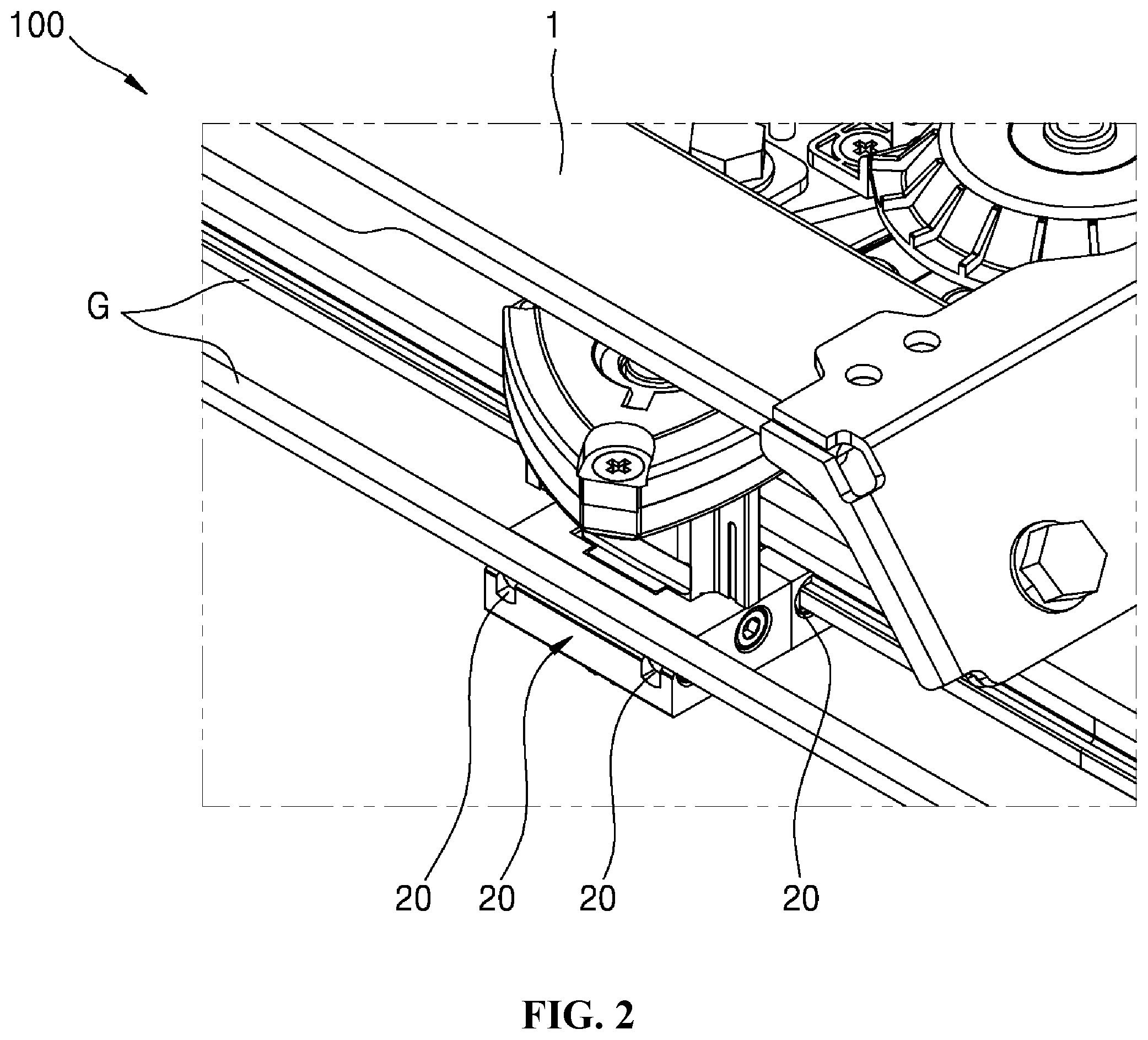 Patent US12460672 Figure 2 – Slide block assembly having ball bushing bearing