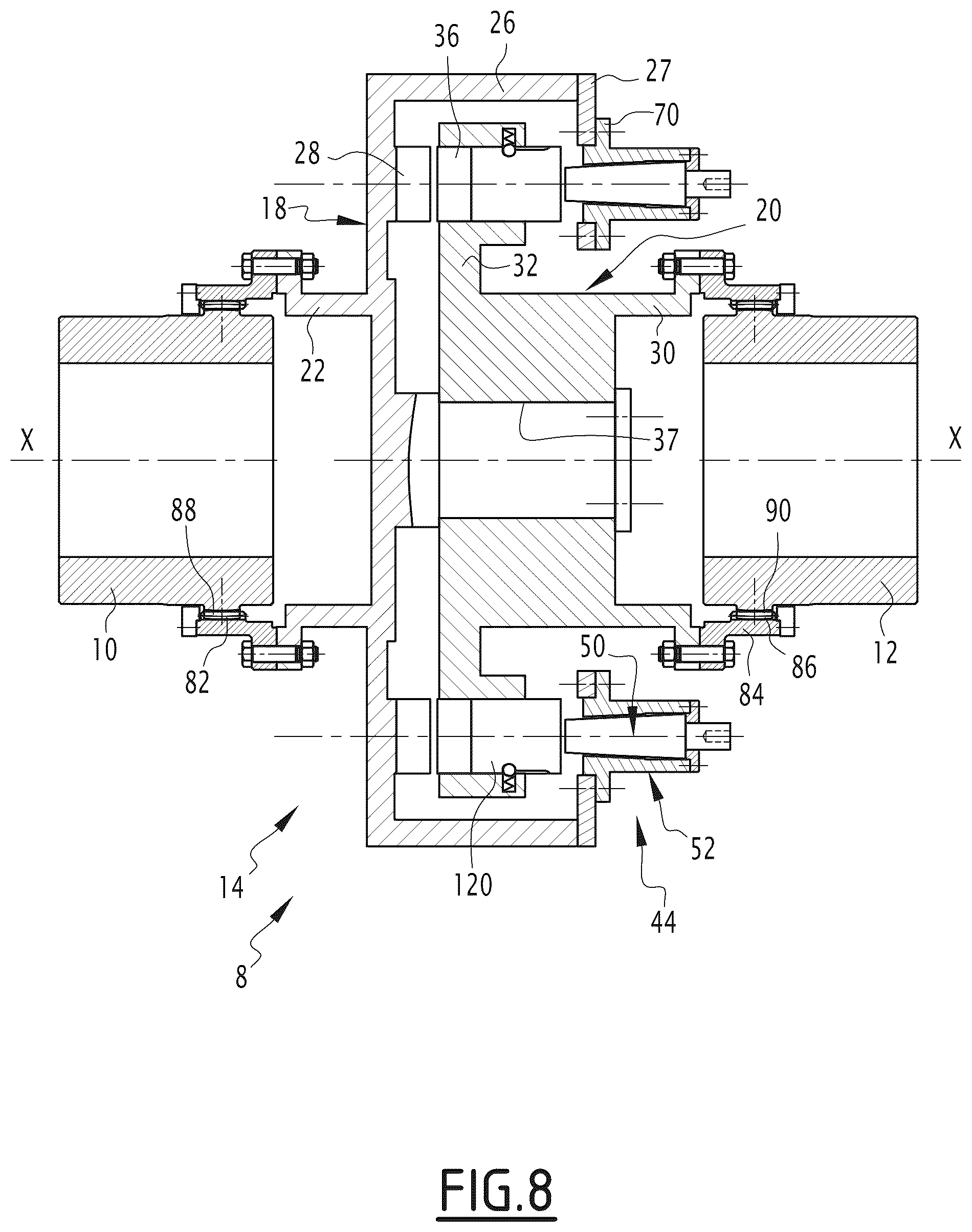 Patent US12460683 Figure 8 – Torque limiter, corresponding transmission assembly and use