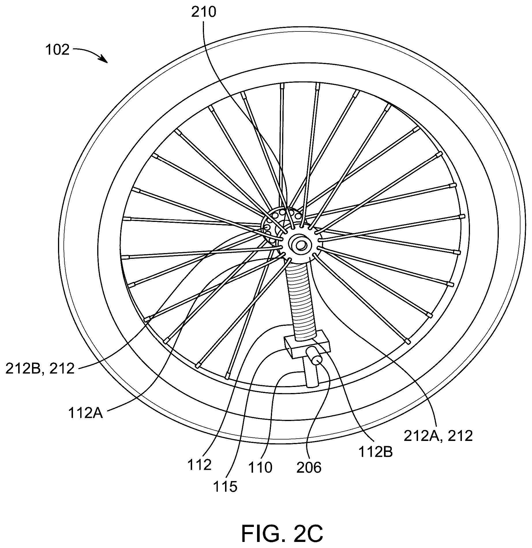 Patent US12460687 Figure 6 – Centrifugally-activated brake system for a wheeled device