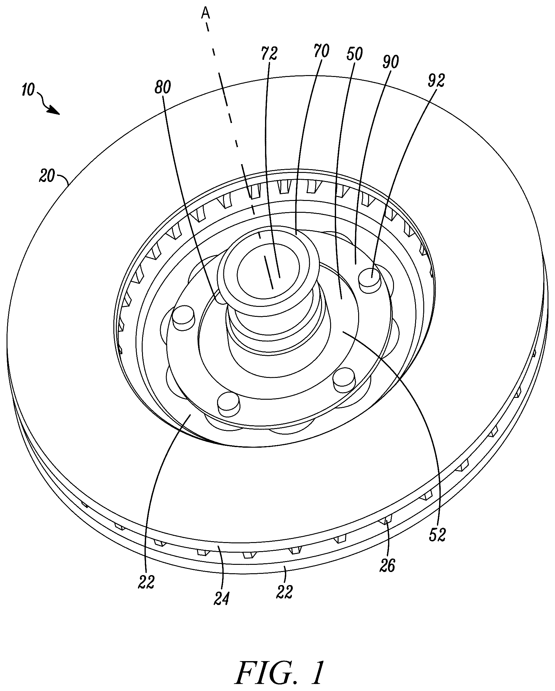Patent US12460689 — Brake assembly including expandable rotor — Figure 1