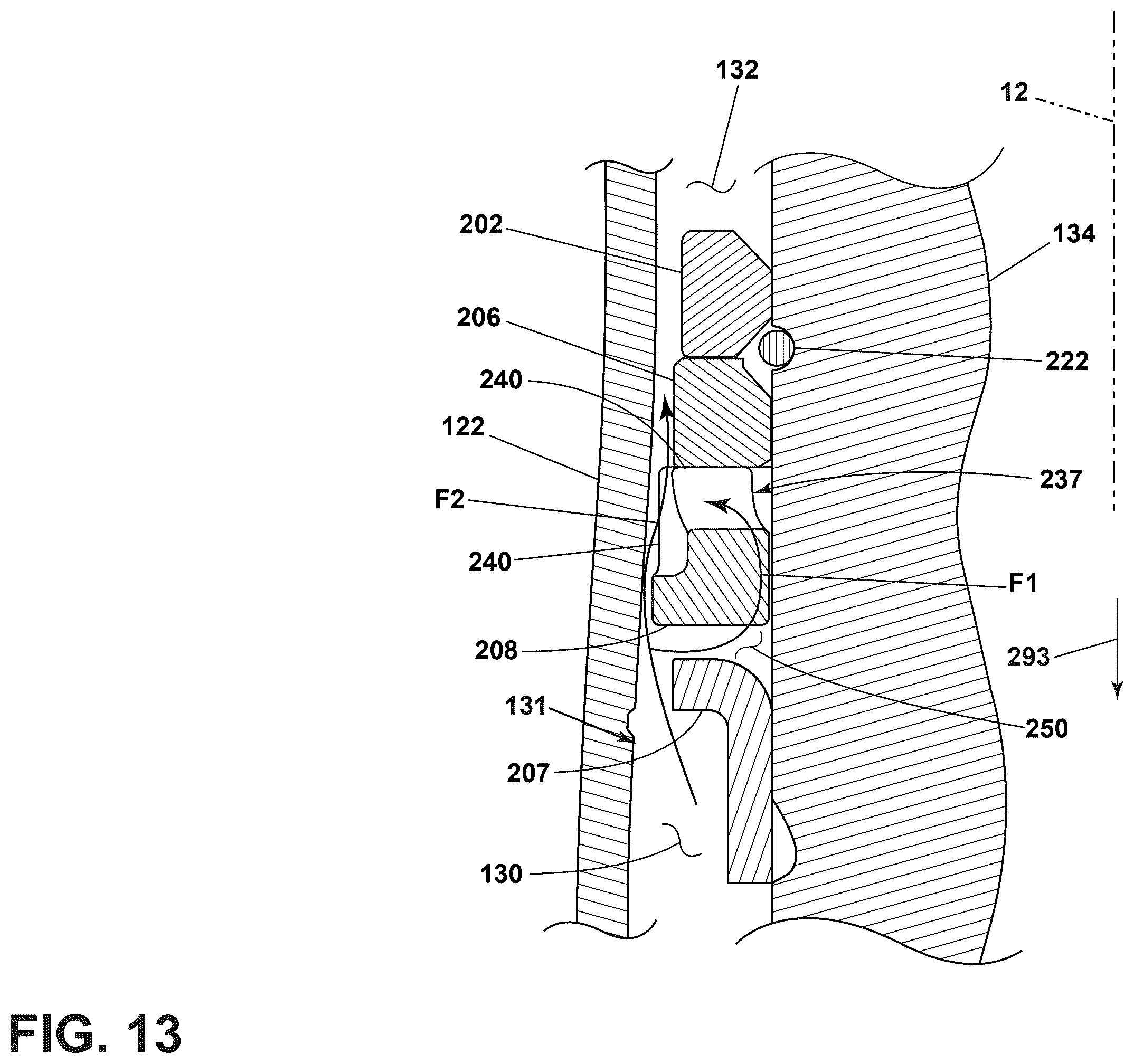 Patent US12460694 Figure 13 – Hydraulic damper having a pressure tube and a ring