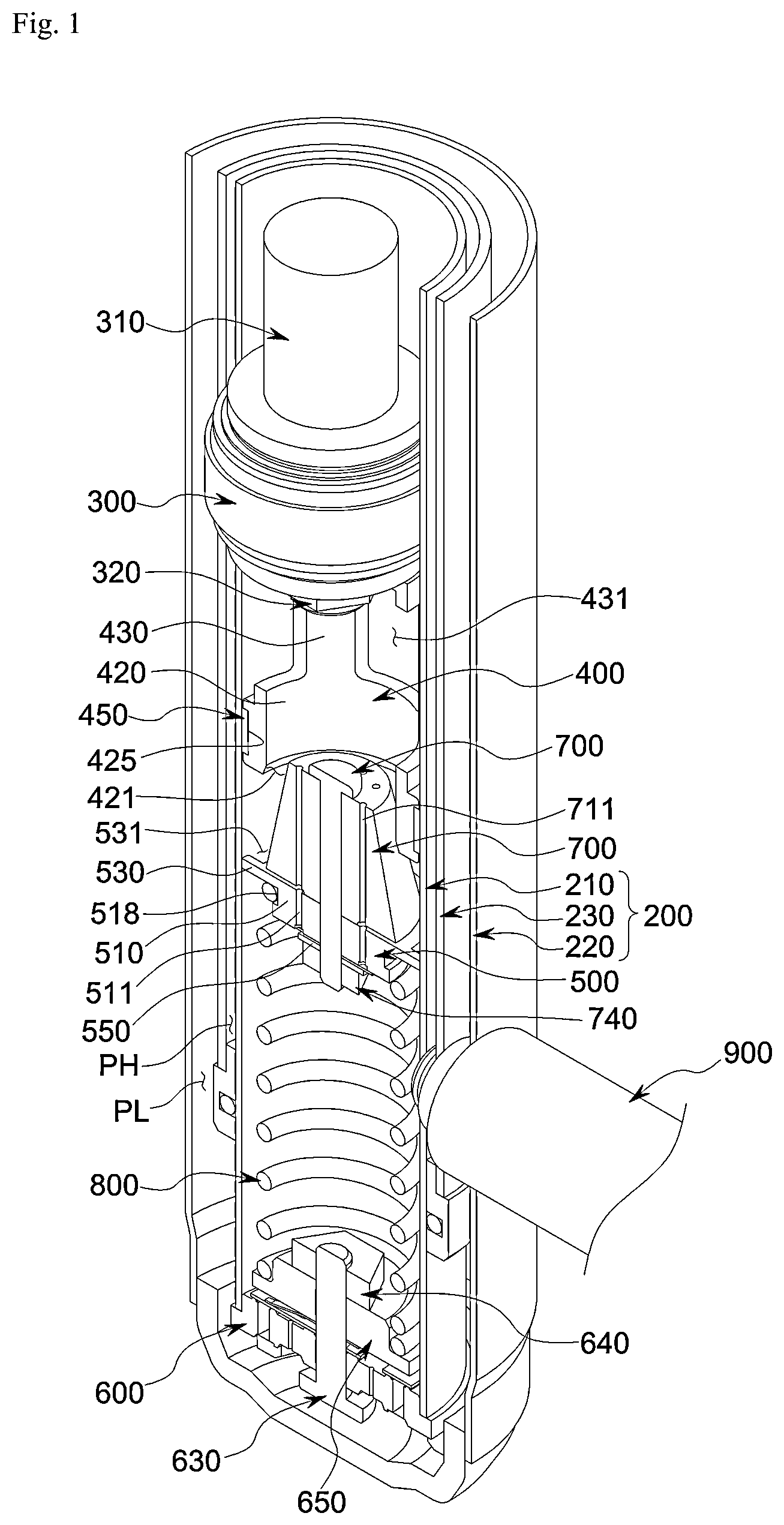 Patent US12460695 — Shock absorber — Figure 1