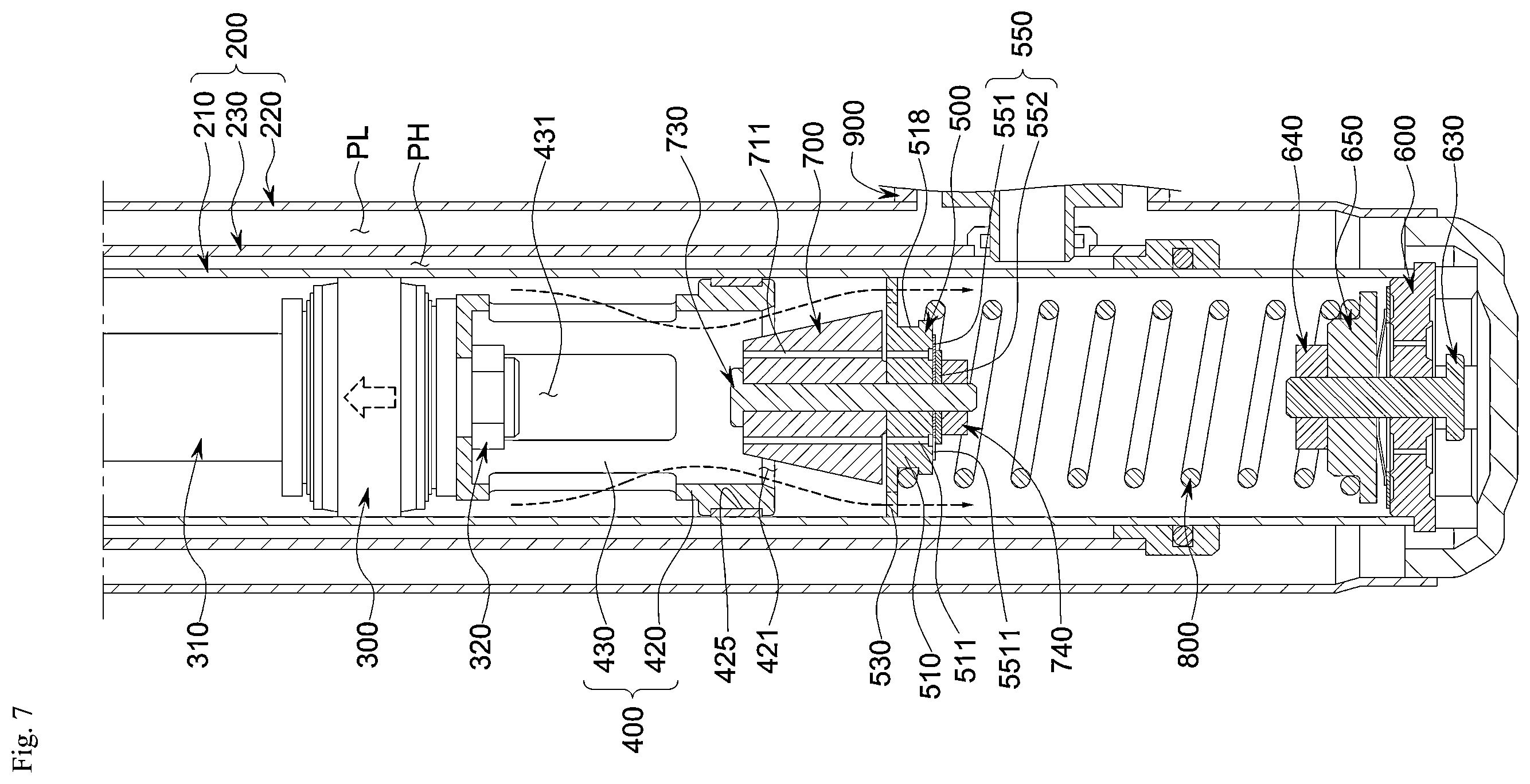 Patent US12460695 Figure 7 – Shock absorber