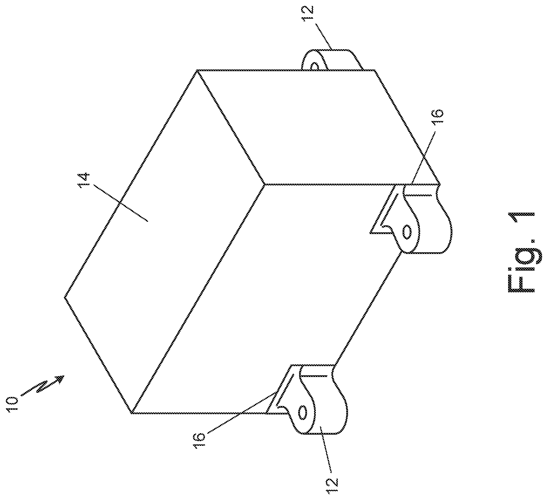 Patent US12460696 Figure 1 – Mounting lug with particle damping and method of manufacture