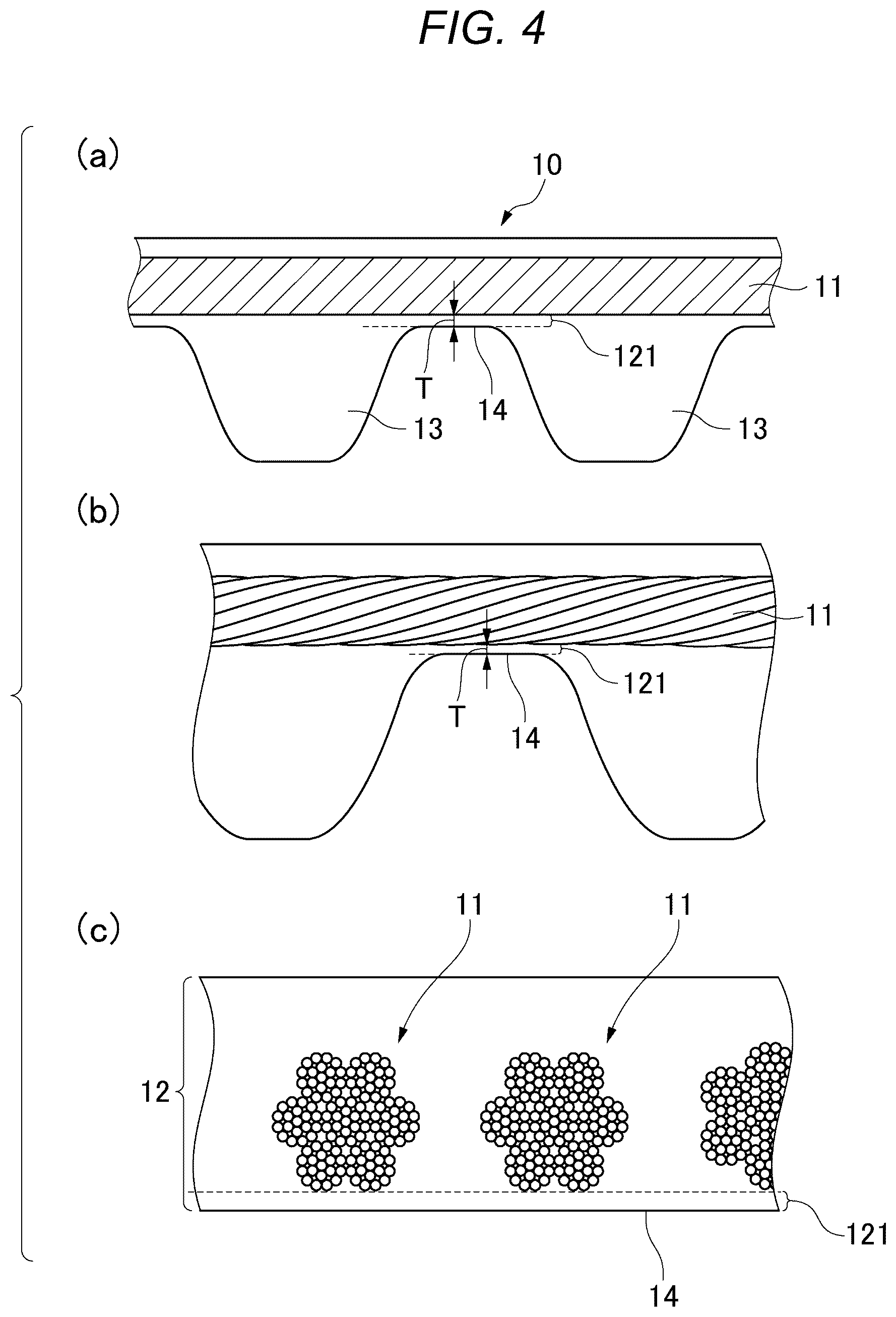 Patent US12460698 Figure 4 – Toothed belt and toothed belt transmission device