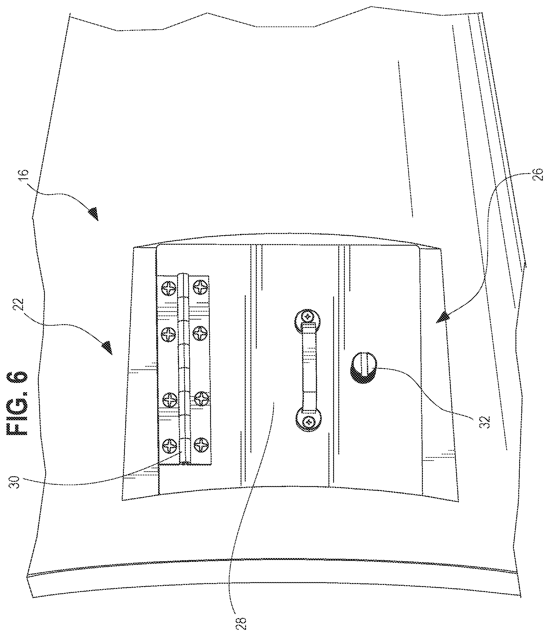 Patent US12460699 Figure 6 – Cable termination inspection cover assembly
