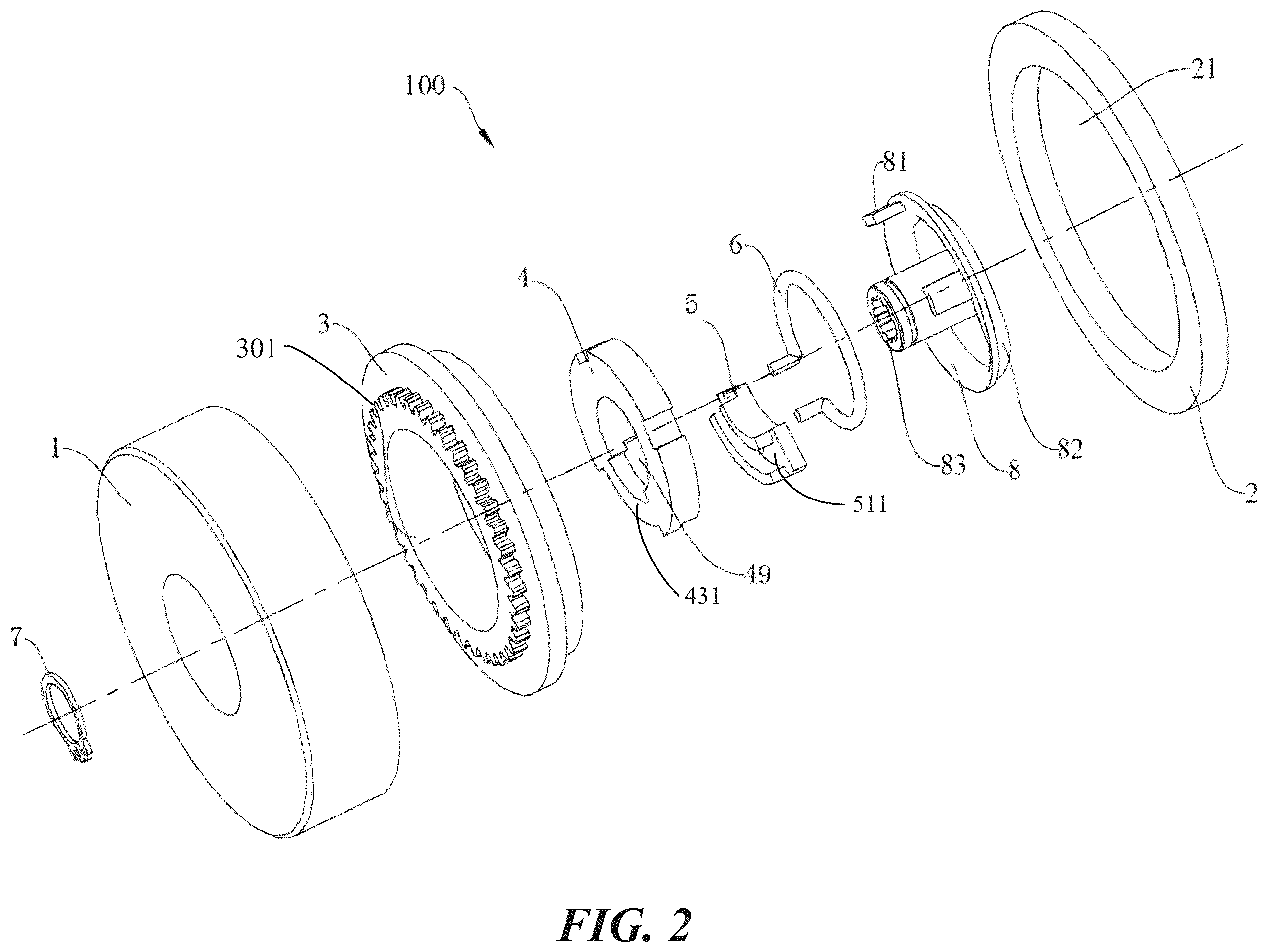 Patent US12460701 Figure 2 – Speed reducer, joint module and robotic arm