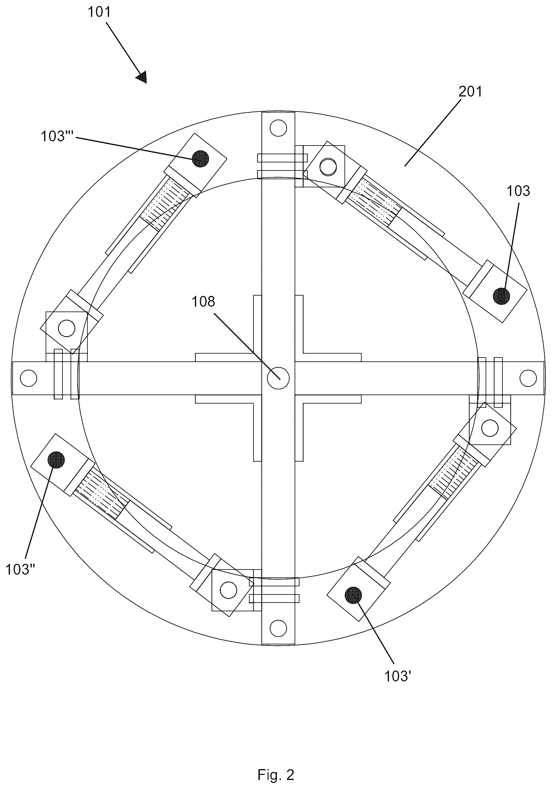 Patent US12460705 Figure 2 – Multi-directional radial clutch to store potential energy