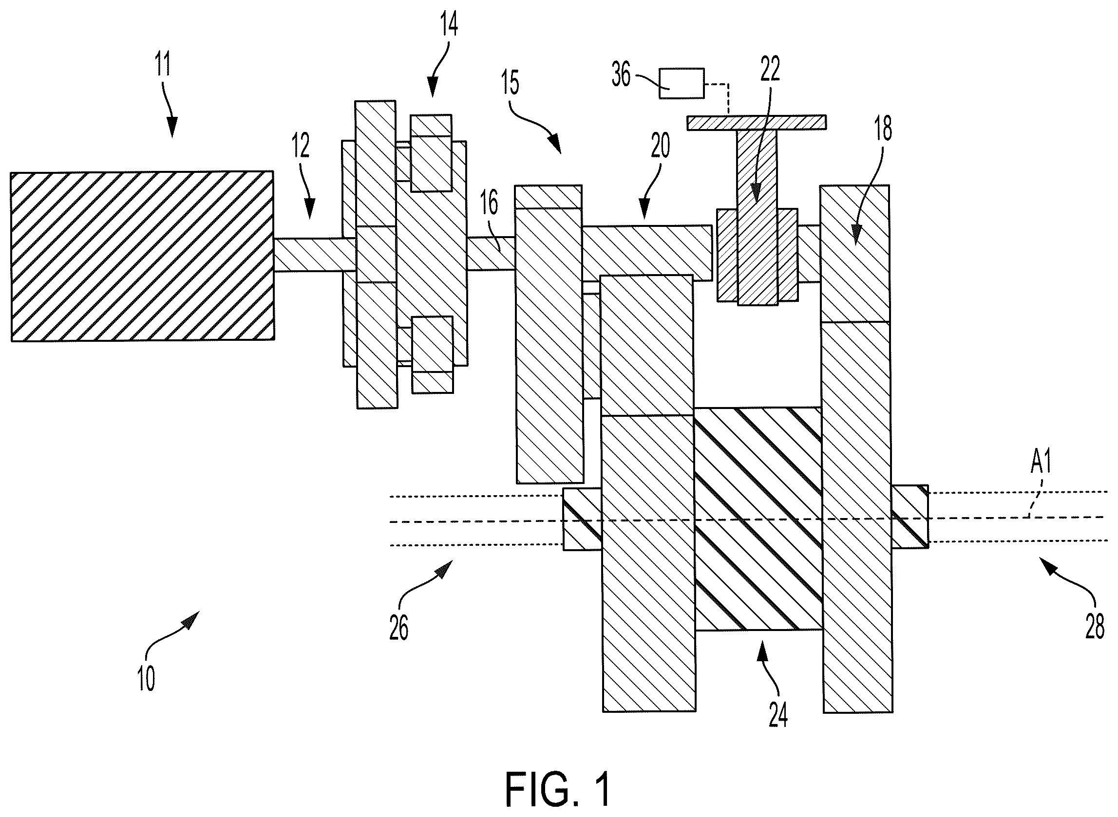 Patent US12460708 Figure 1 – Drive assembly including seamless shifting mechanism