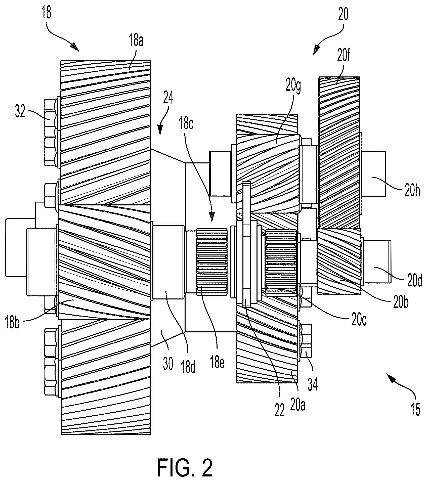 Patent US12460708 Figure 2 – Drive assembly including seamless shifting mechanism