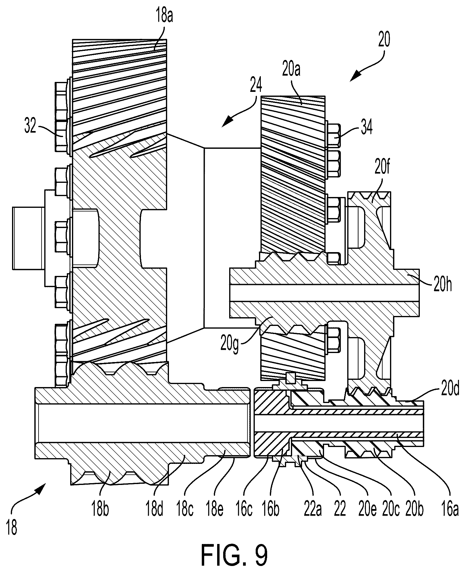 Patent US12460708 Figure 9 – Drive assembly including seamless shifting mechanism