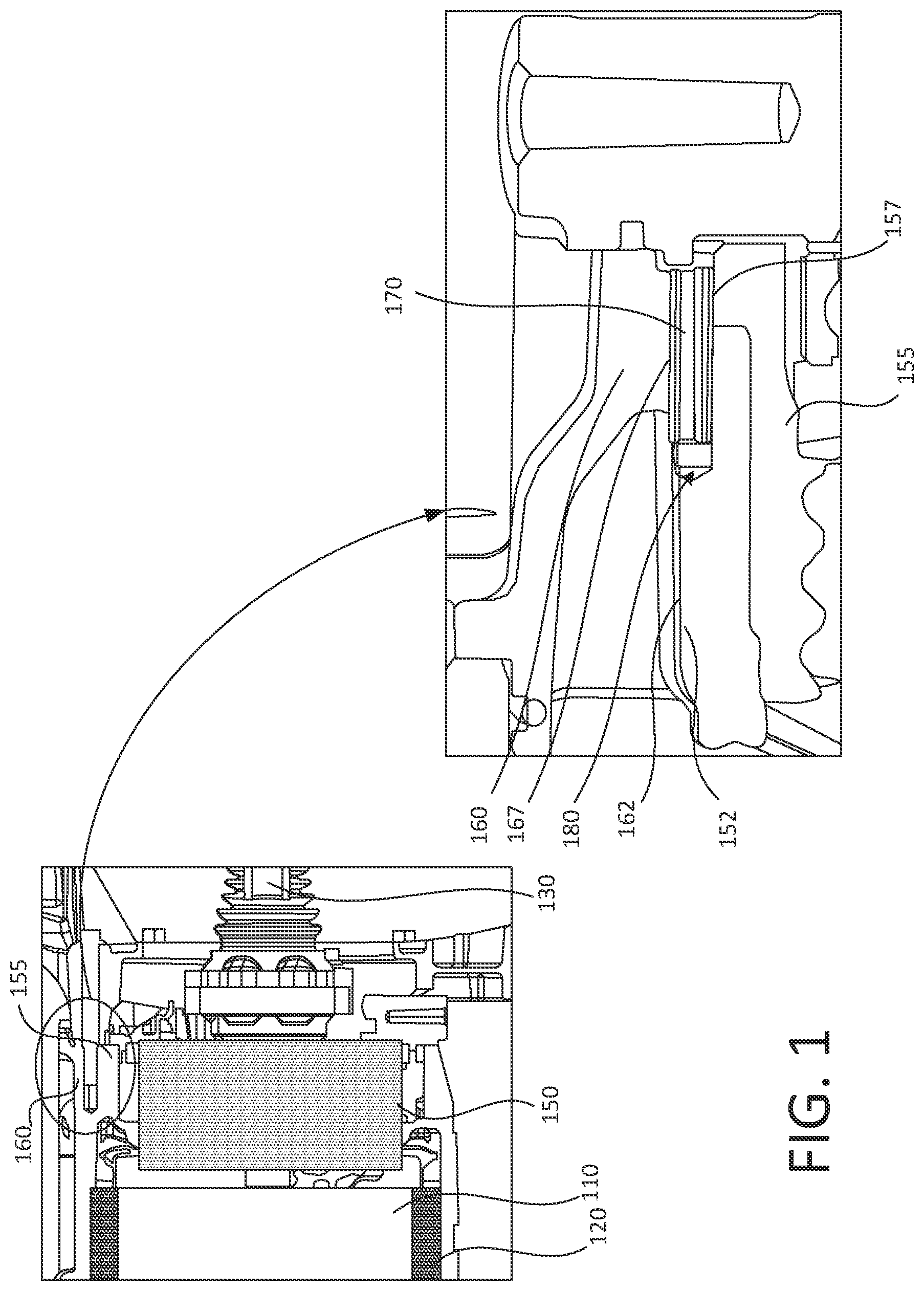 Patent US12460713 Figure 1 – Variable stiffness device to absorb backlash in splined components