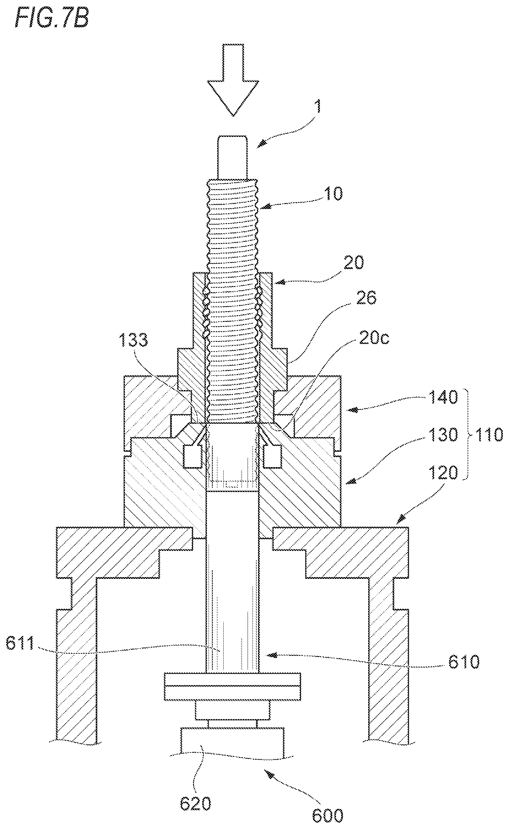 Patent US12460714 Figure 8 – Method and device for sealing grease into ball screw device, ball screw device, method for producing ball screw device, method for producing linear actuator, method for producing vehicle brake, and method for producing vehicle