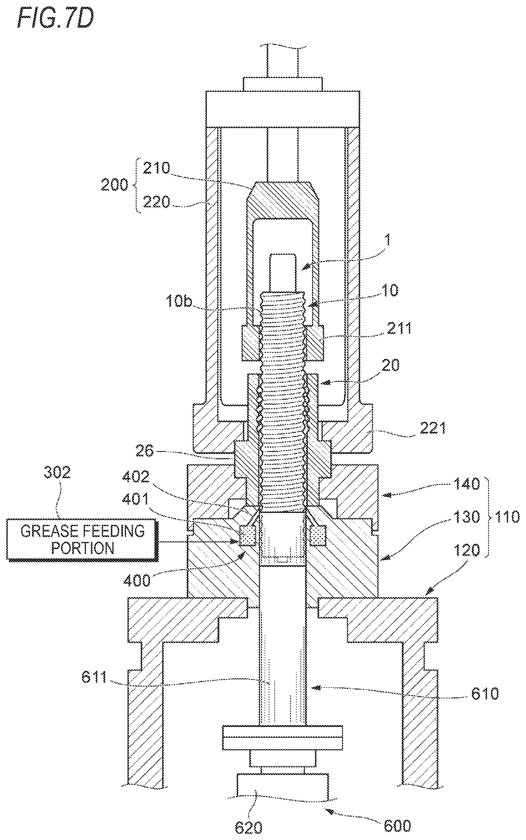 Patent US12460714 Figure 10 – Method and device for sealing grease into ball screw device, ball screw device, method for producing ball screw device, method for producing linear actuator, method for producing vehicle brake, and method for producing vehicle