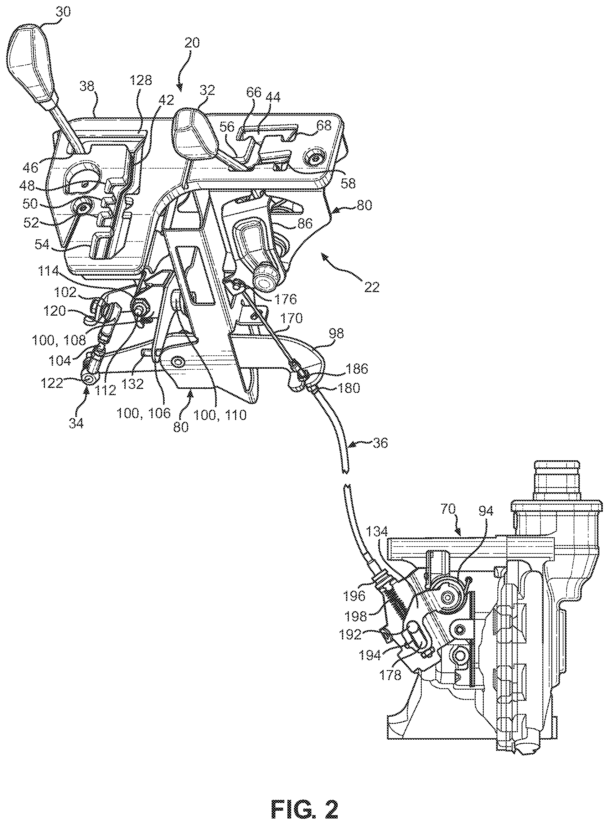 Patent US12460717 Figure 2 – Reaction cable differential interlock system and off-road vehicle including same