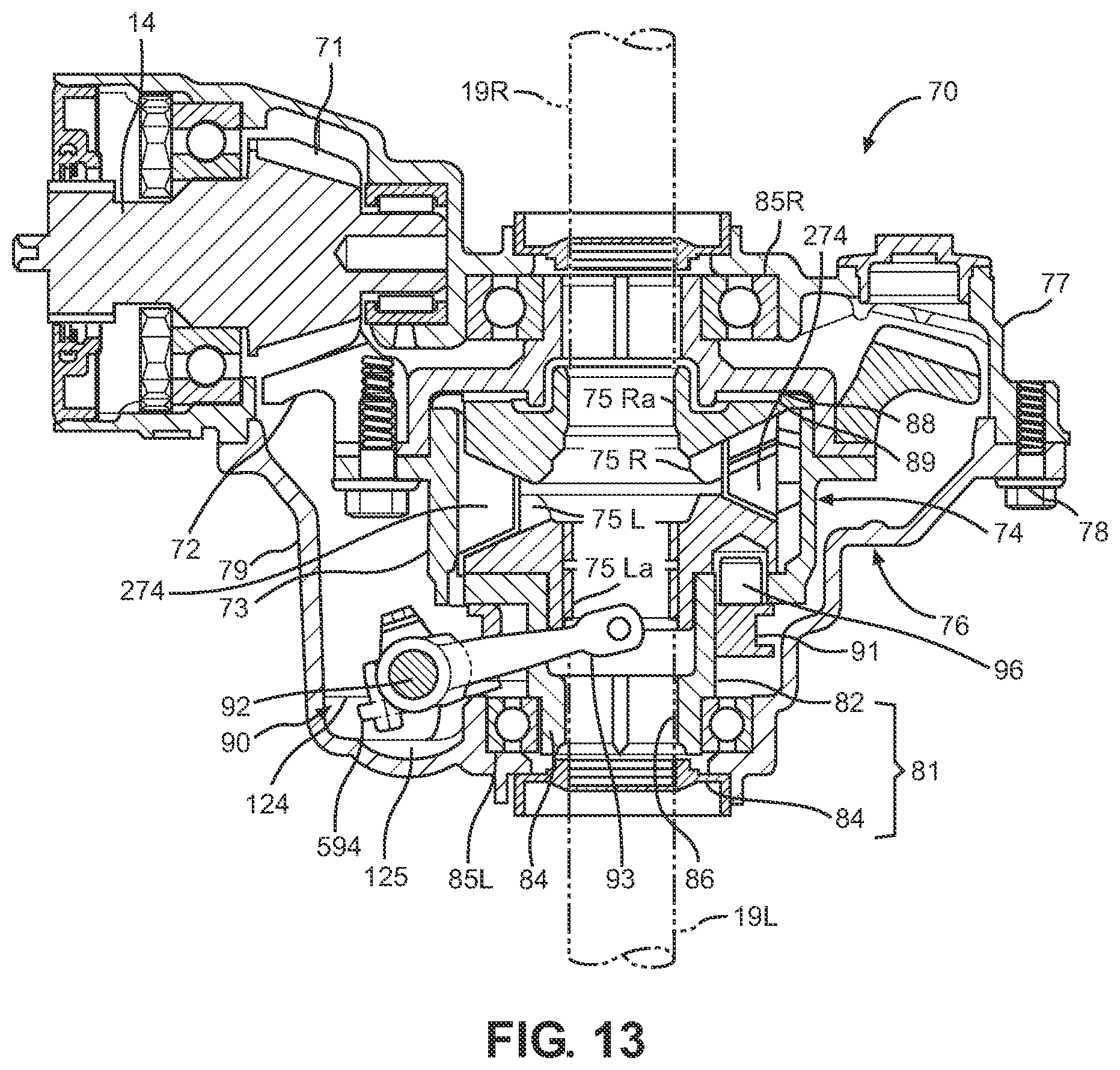 Patent US12460717 Figure 11 – Reaction cable differential interlock system and off-road vehicle including same