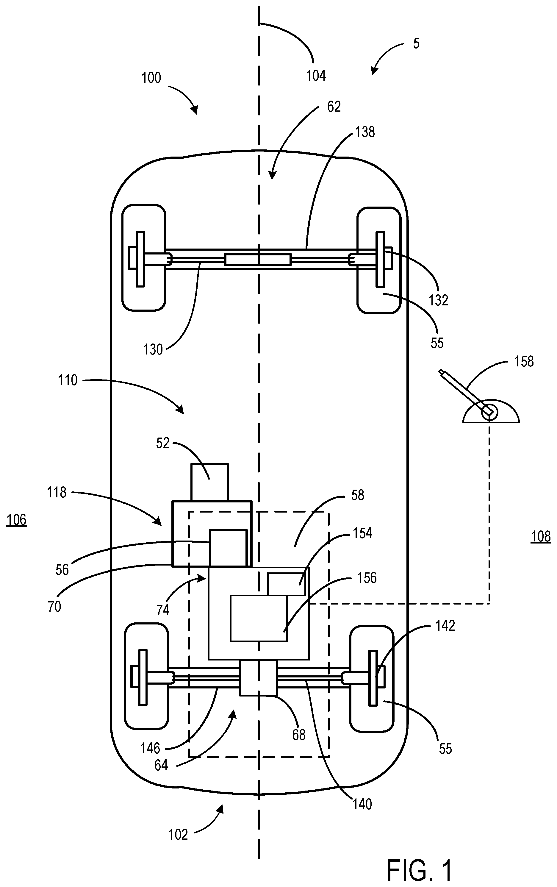 Patent US12460722 — Reduction electrified axle with input parking brake — Figure 1