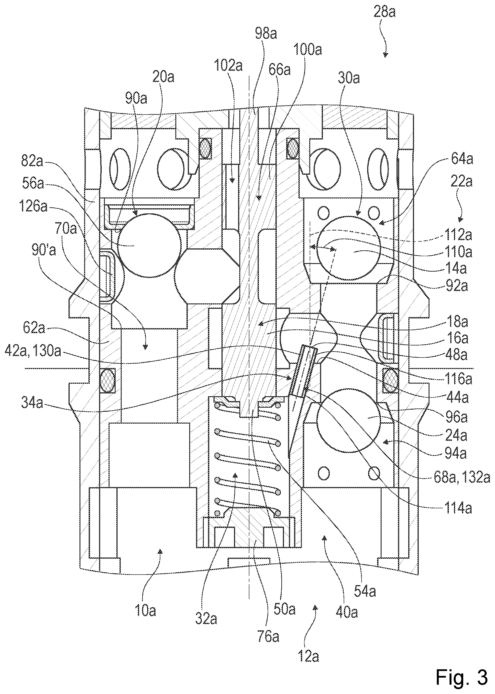Patent US12460732 Figure 3 – Variable flow check valve device, suspension valve, vehicle suspension system and method