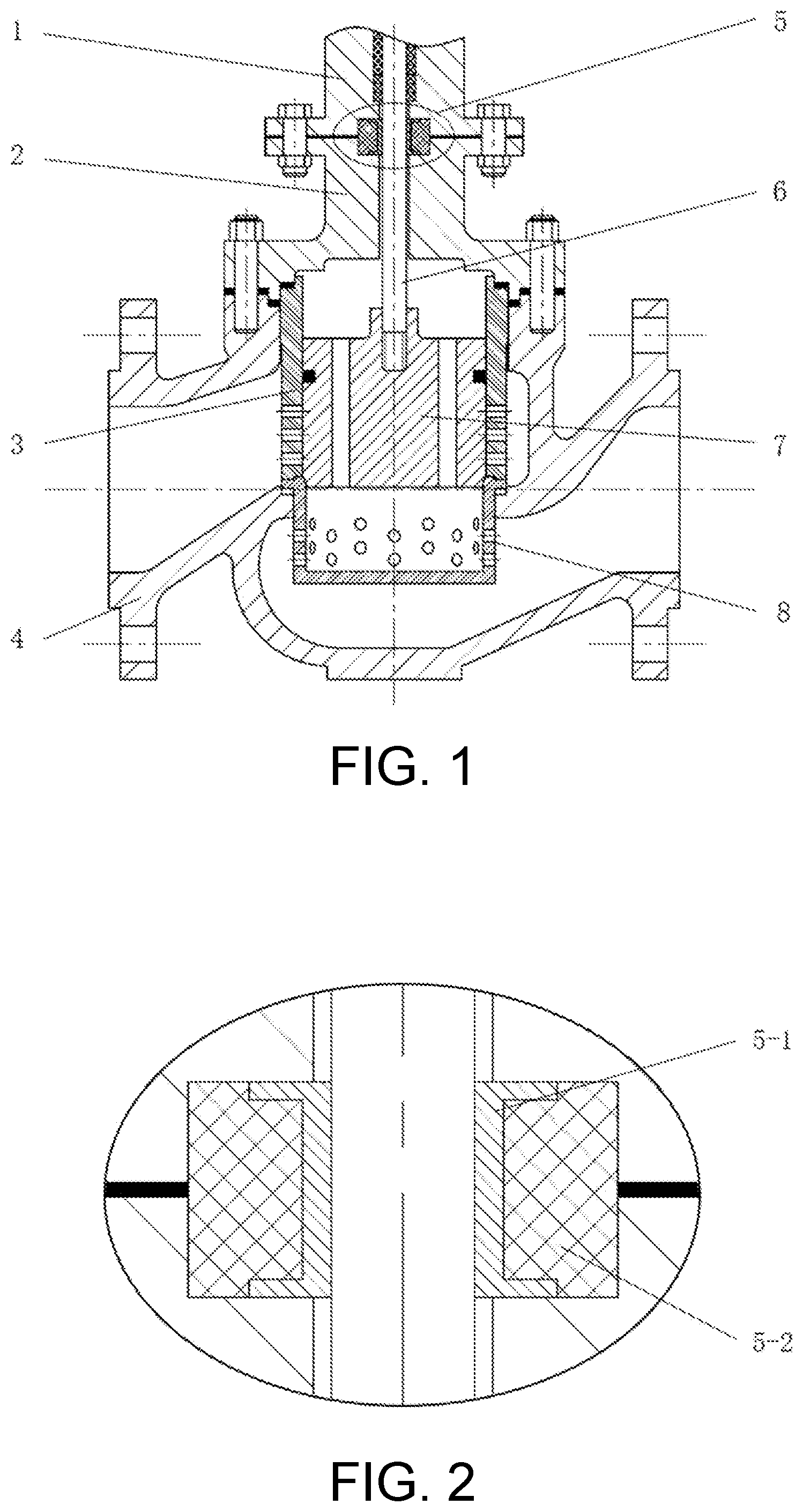 Patent US12460744 Figure 1 – Assembly for preventing clamping stagnation of valve rod, and valve structure and method for preventing clamping stagnation of valve rod