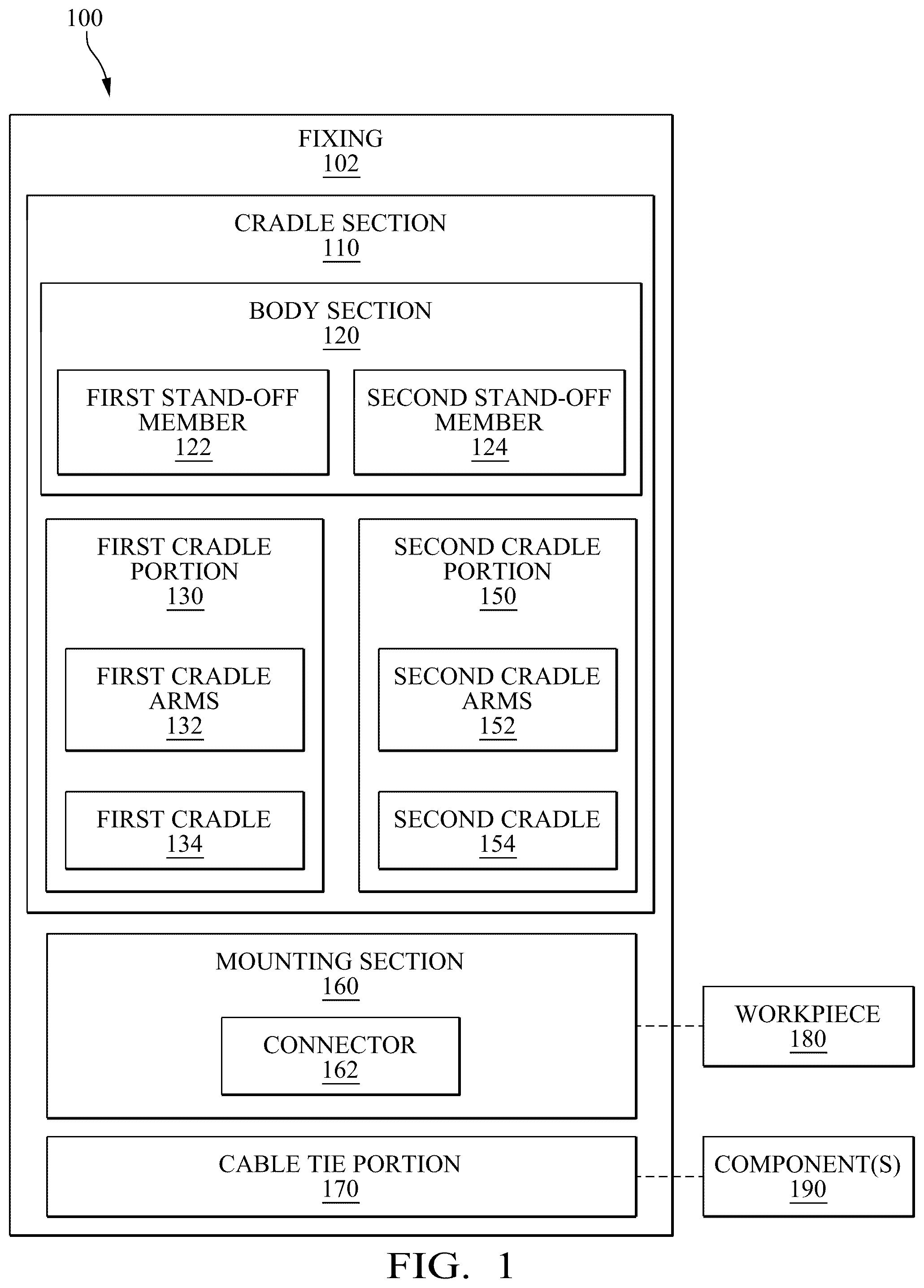 Patent US12460749 Figure 1 – Cradle mount fixings