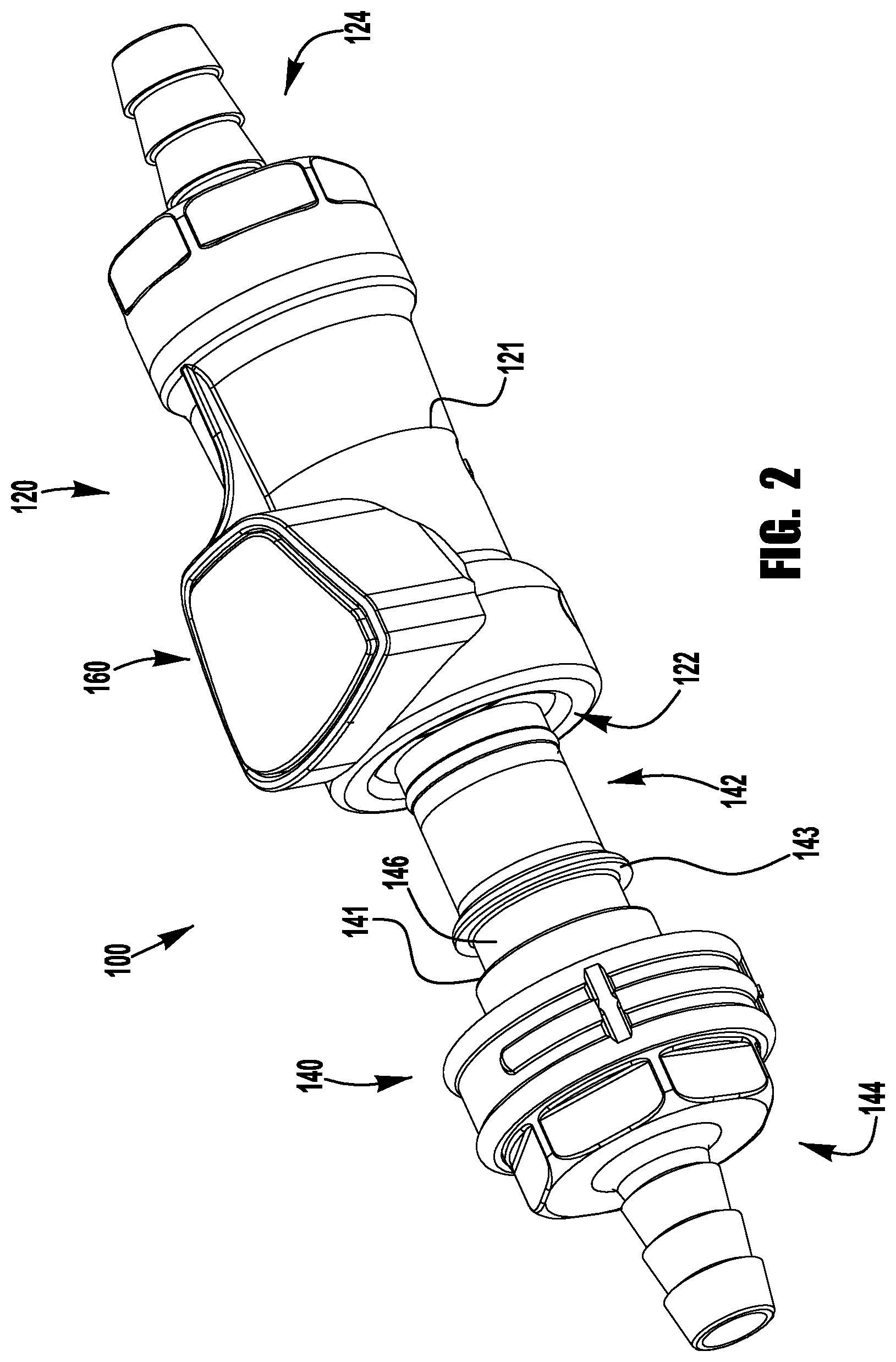 Patent US12460759 Figure 3 – Aseptic coupling system with seal isolating connectors