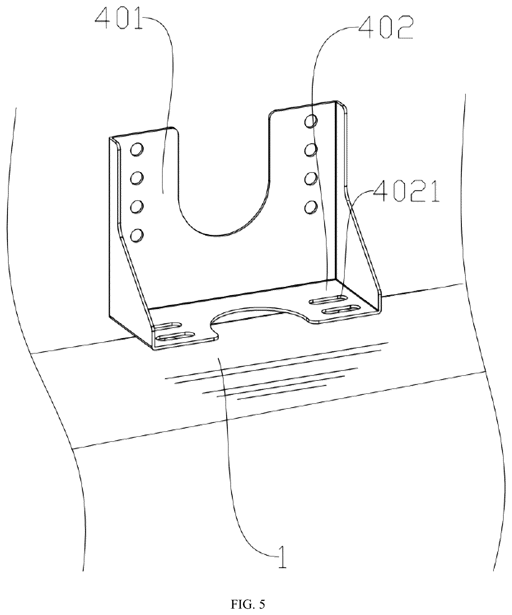 Patent US12460766 Figure 5 – Display screen mounting device