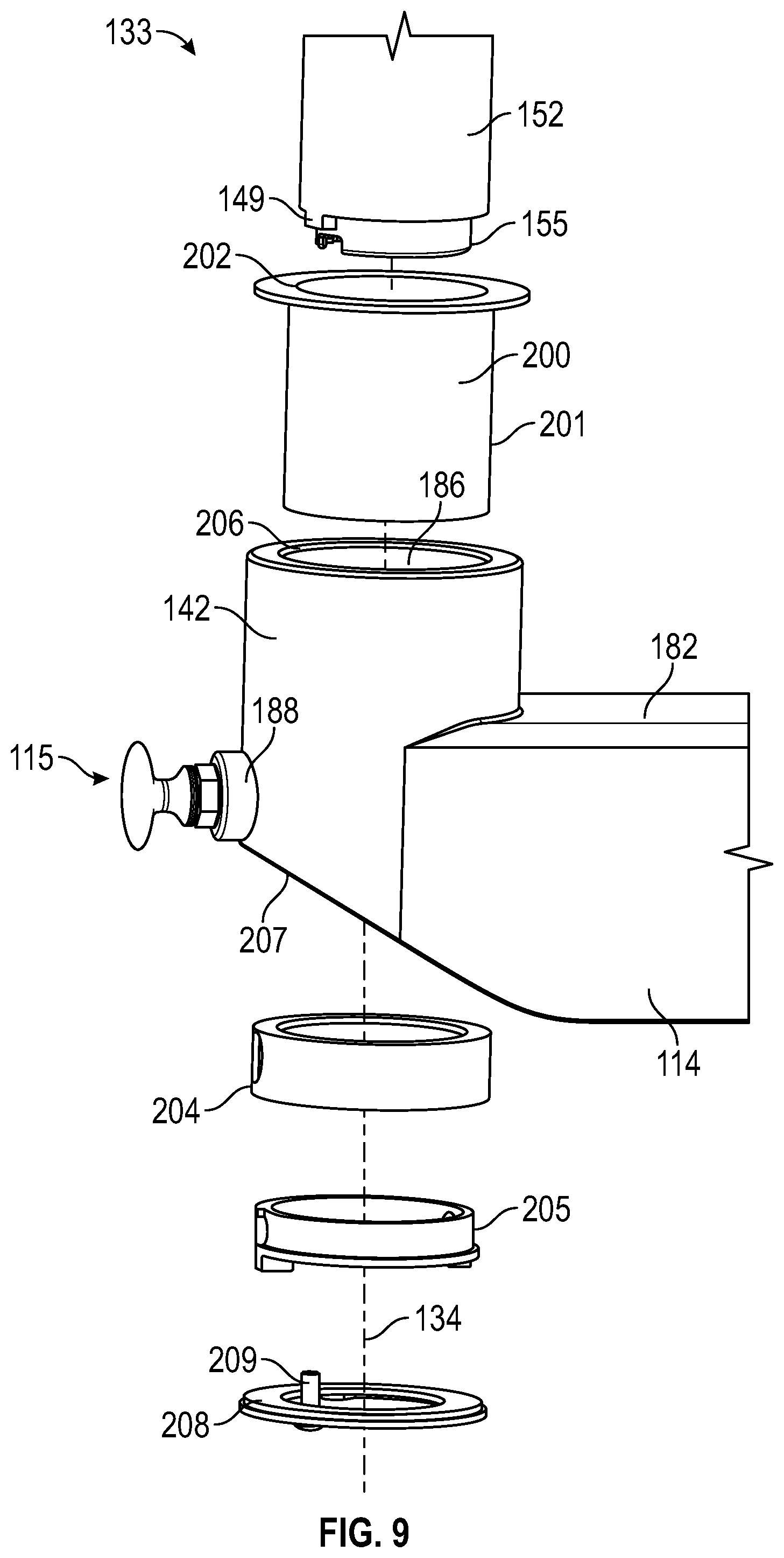 Patent US12460767 Figure 6 – Arm assembly