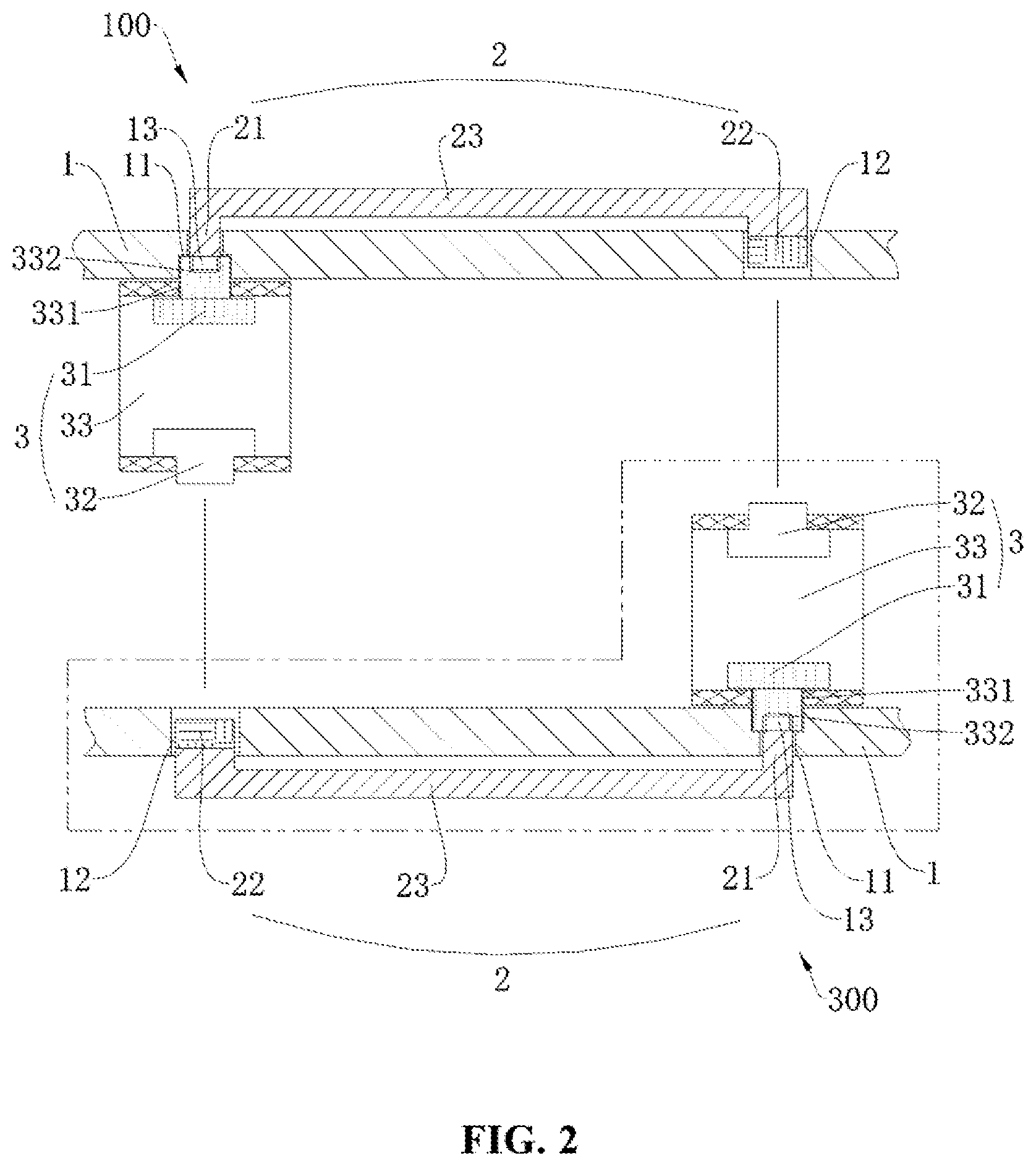 Patent US12460768 Figure 2 – First support assembly, support assembly system, display apparatus and double-sided display apparatus