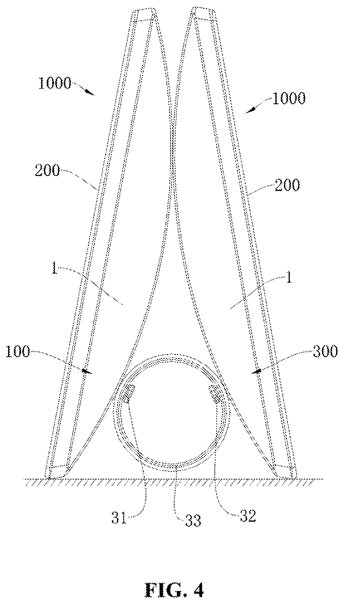 Patent US12460768 Figure 4 – First support assembly, support assembly system, display apparatus and double-sided display apparatus