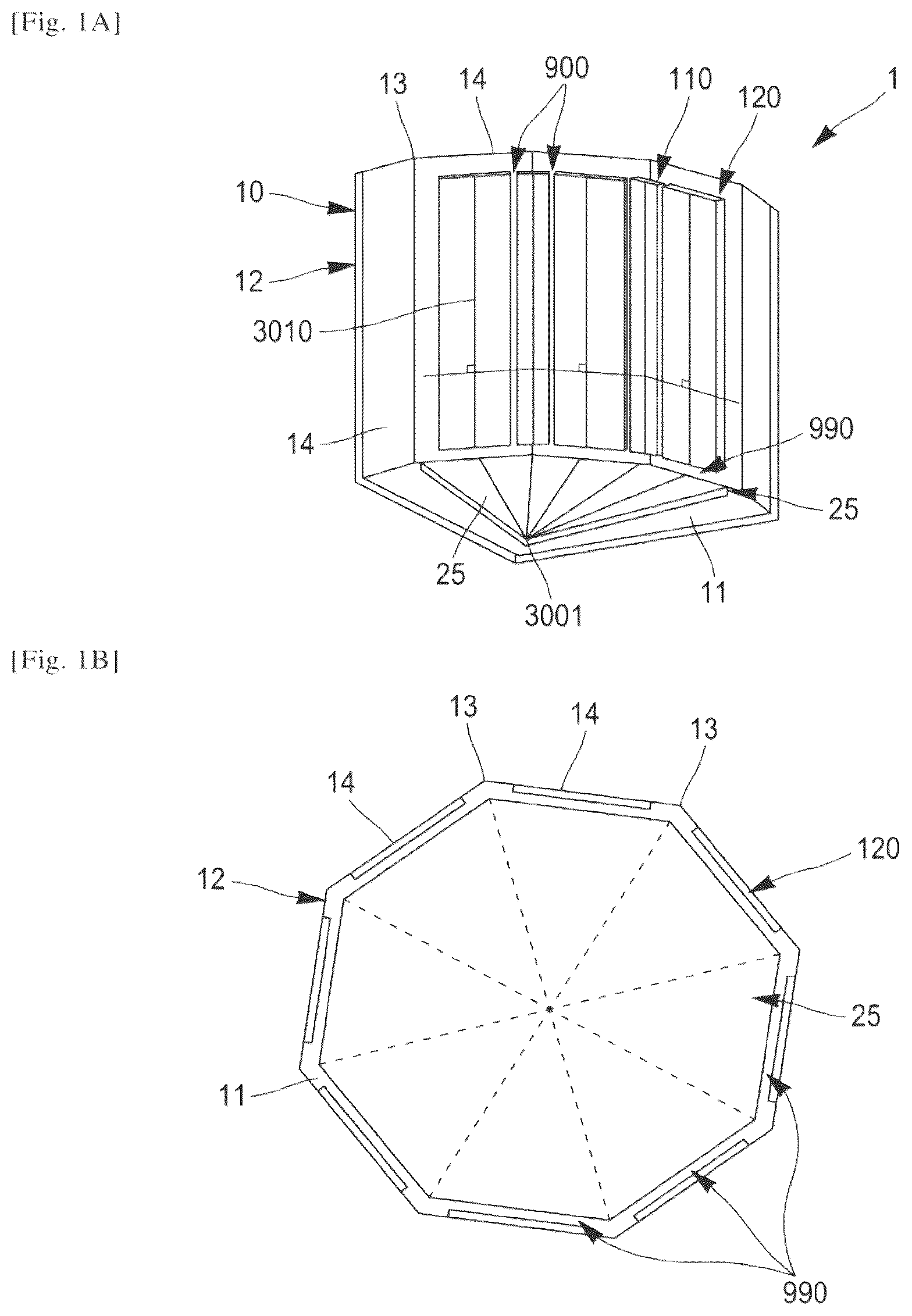 Patent US12460772 Figure 1 – Liquefied gas storage facility having a polygonal load-bearing structure