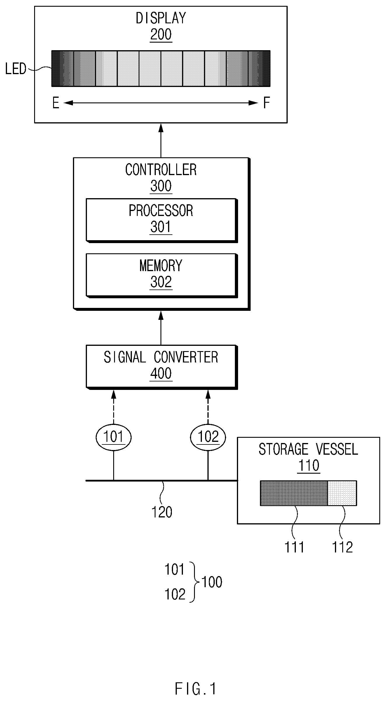 Patent US12460774 Figure 1 – Fuel storage system and method for detecting residual quantity of fuel