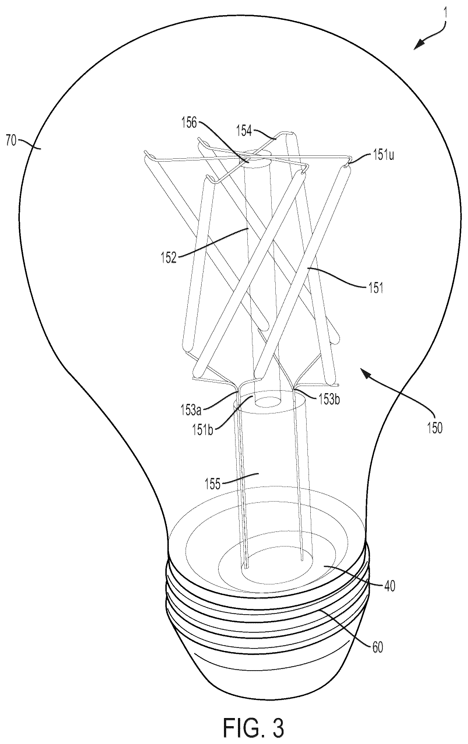 Patent US12460778 Figure 3 – Omnidirectional light emitting diode filament holder